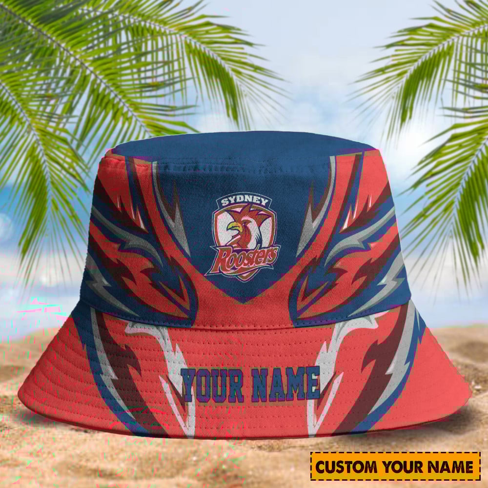 Sydney Roosters Custom Name Bucket Hat 