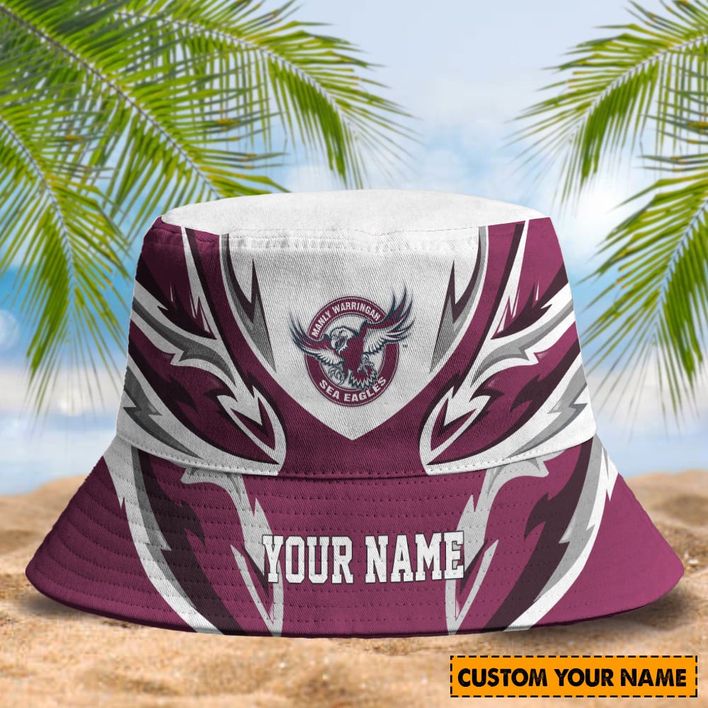 Manly-Warringah Sea Eagles Custom Name Bucket Hat 