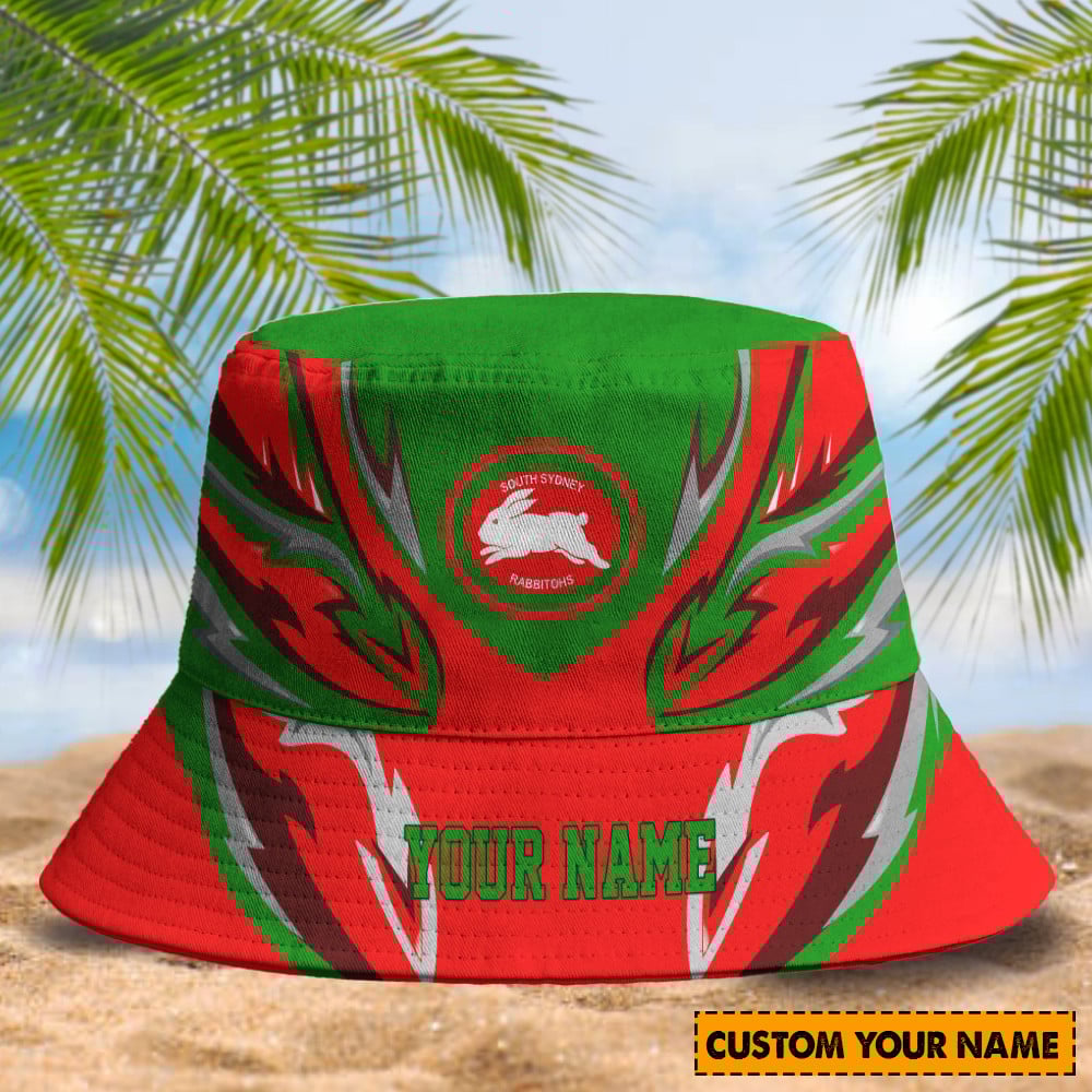 South Sydney Rabbitohs Custom Name Bucket Hat 