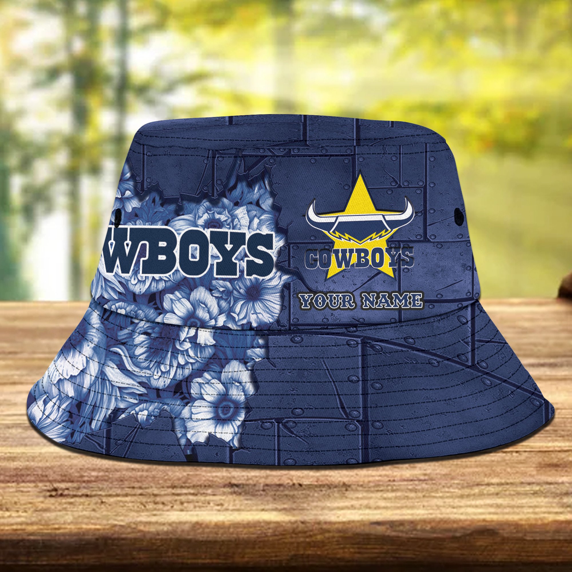 Nrl Cowboys Personalized Flowers Bucket Hat Gift For Fans