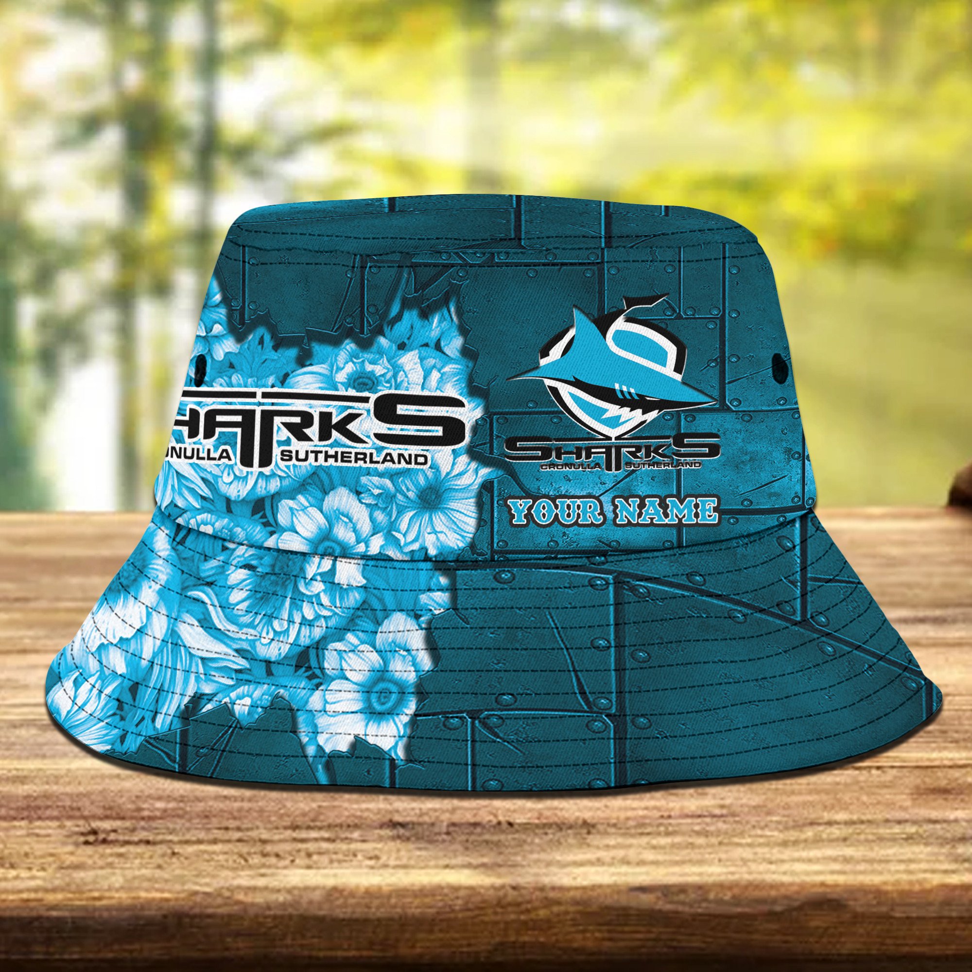 Nrl Sharks Personalized Flowers Bucket Hat Gift For Fans