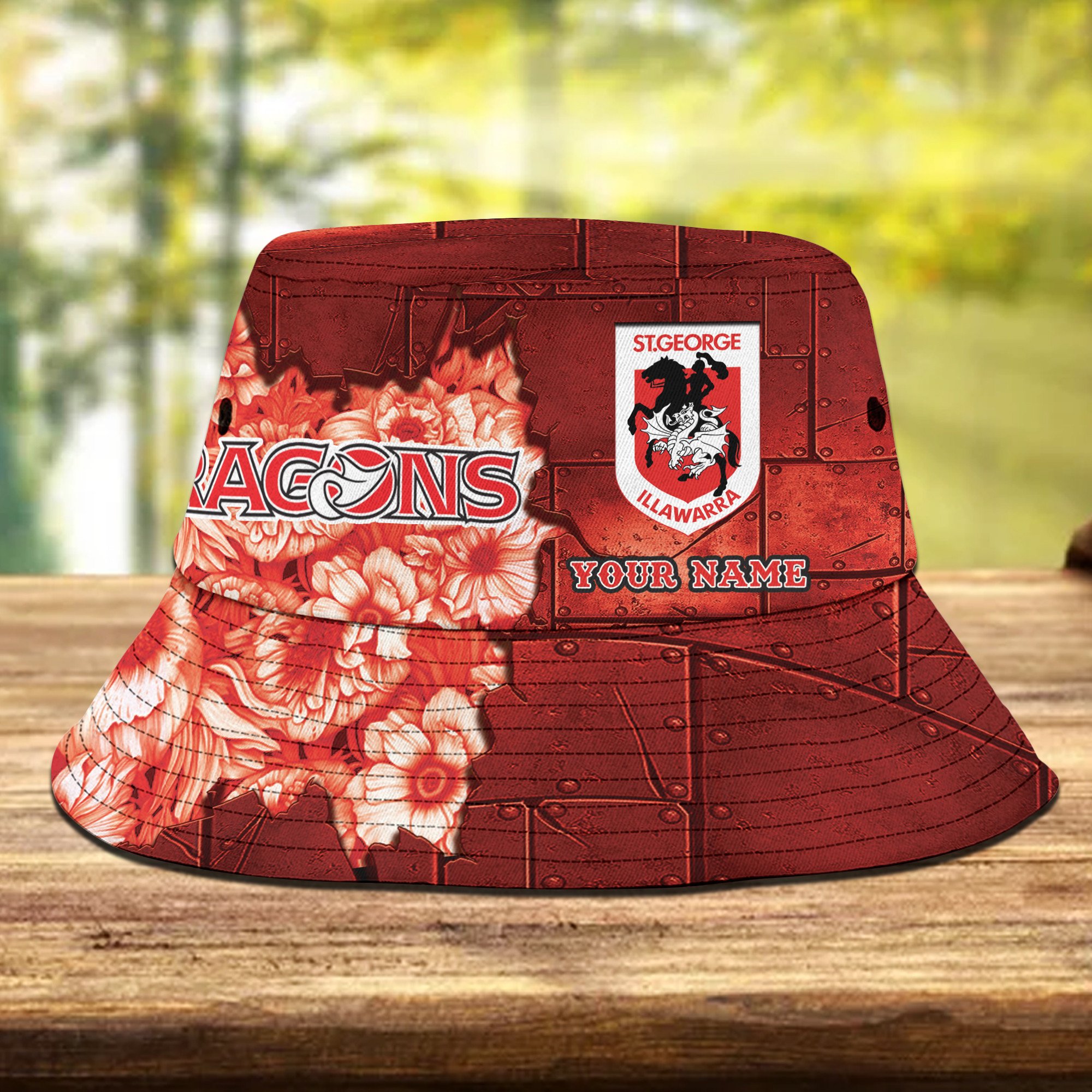 Nrl Dragons Personalized Flowers Bucket Hat Gift For Fans