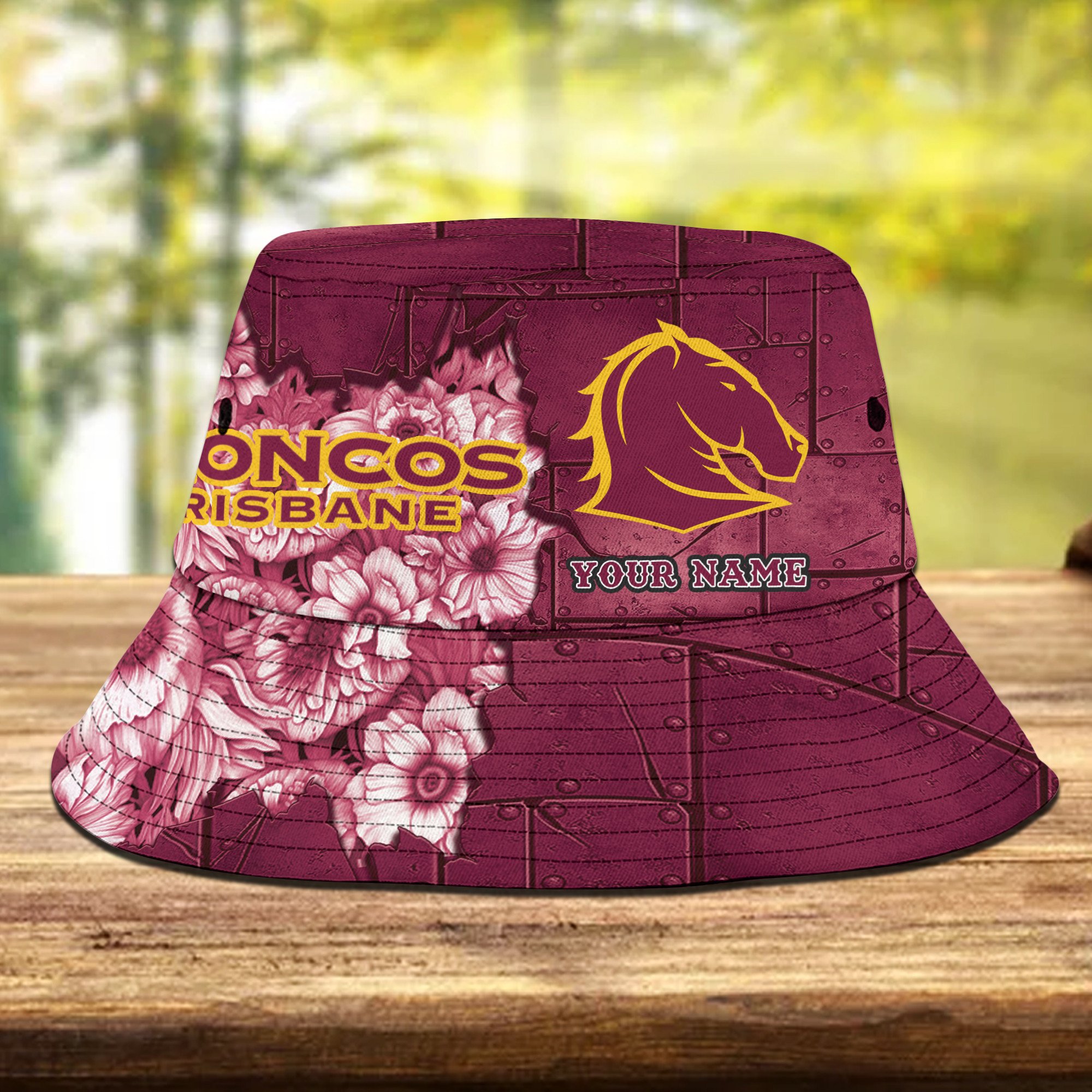 Nrl Broncos Personalized Flowers Bucket Hat Gift For Fans