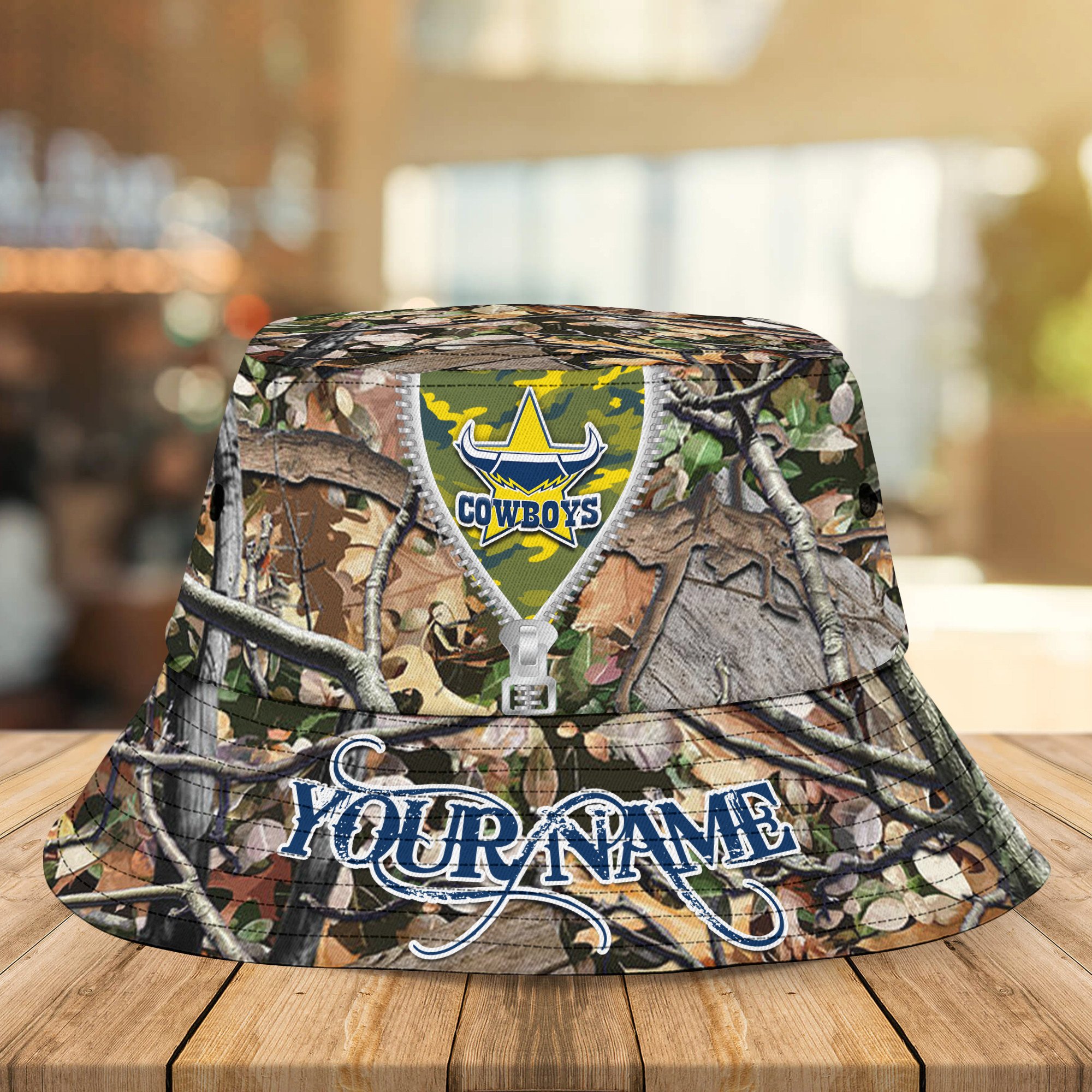Nrl Cowboys Camo Hunting Personalized Bucket Hat For Fans