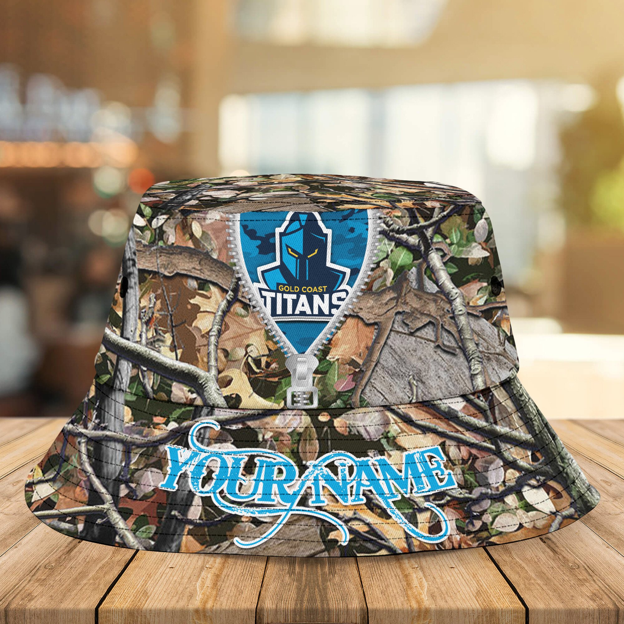 Nrl Titans Camo Hunting Personalized Bucket Hat For Fans