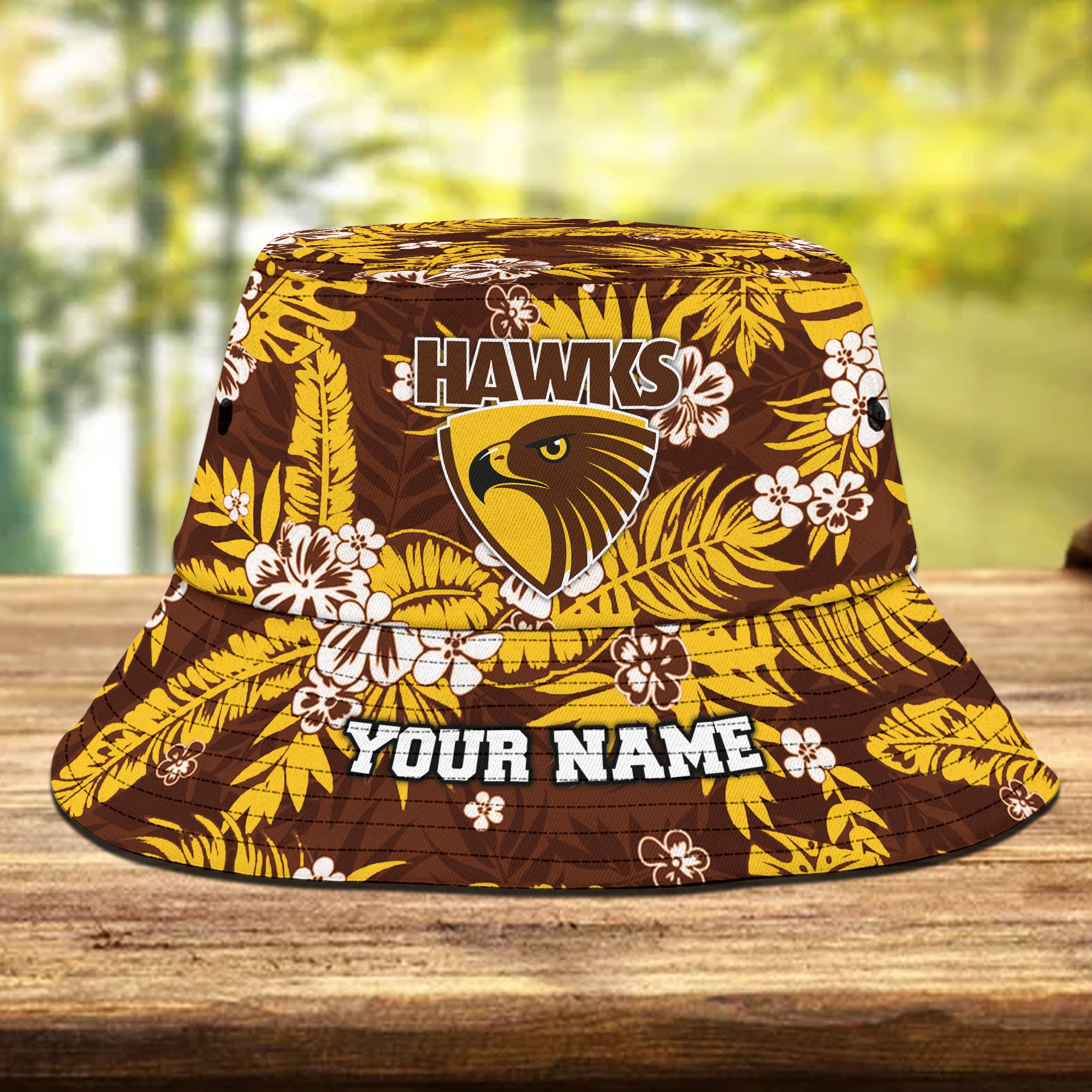 Afl Hawthorn Hawks Bucket Hat Personalized Flowers Gifts For Fans