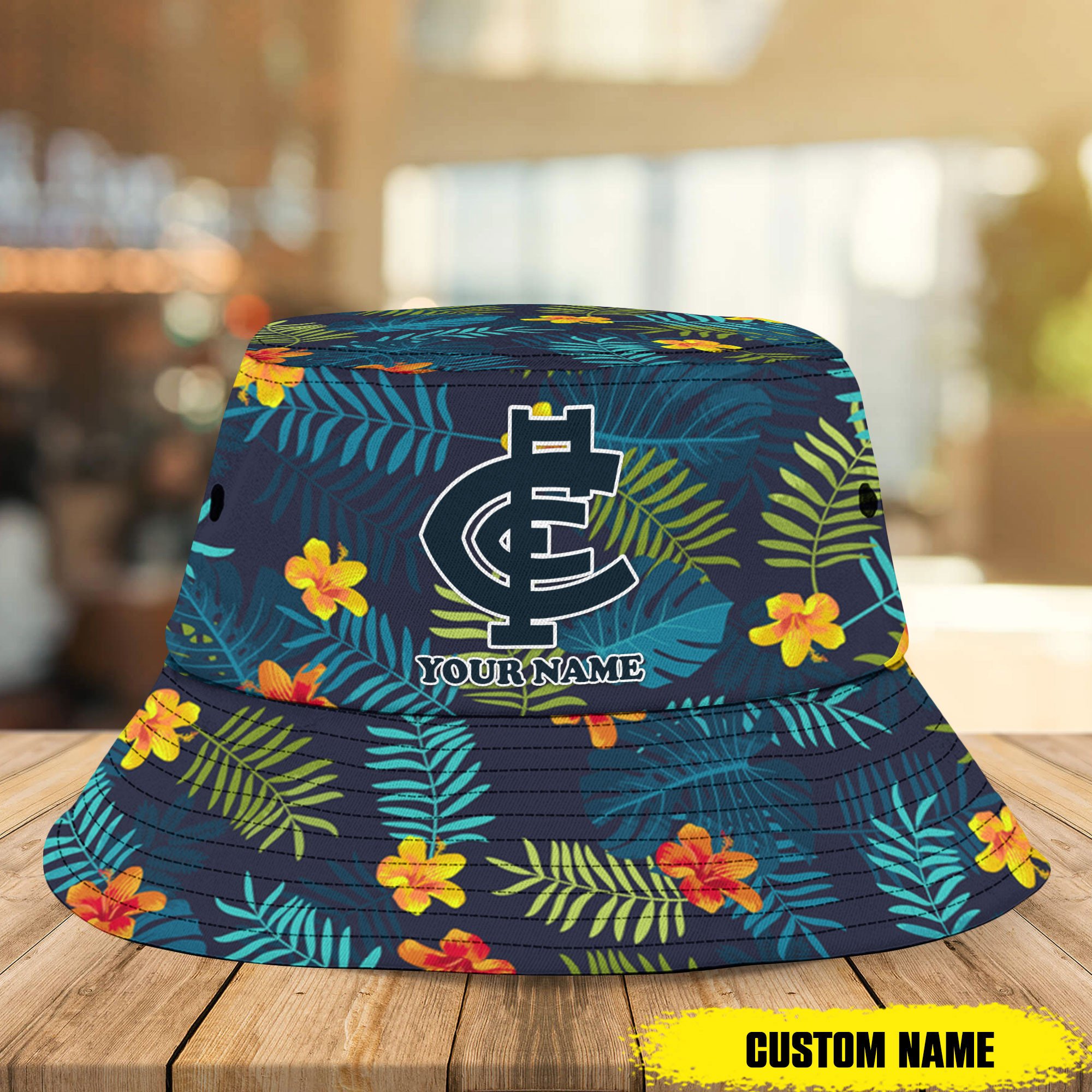 Afl Carlton Blues Bucket Hat Custom Name Flowers Gifts For Fans