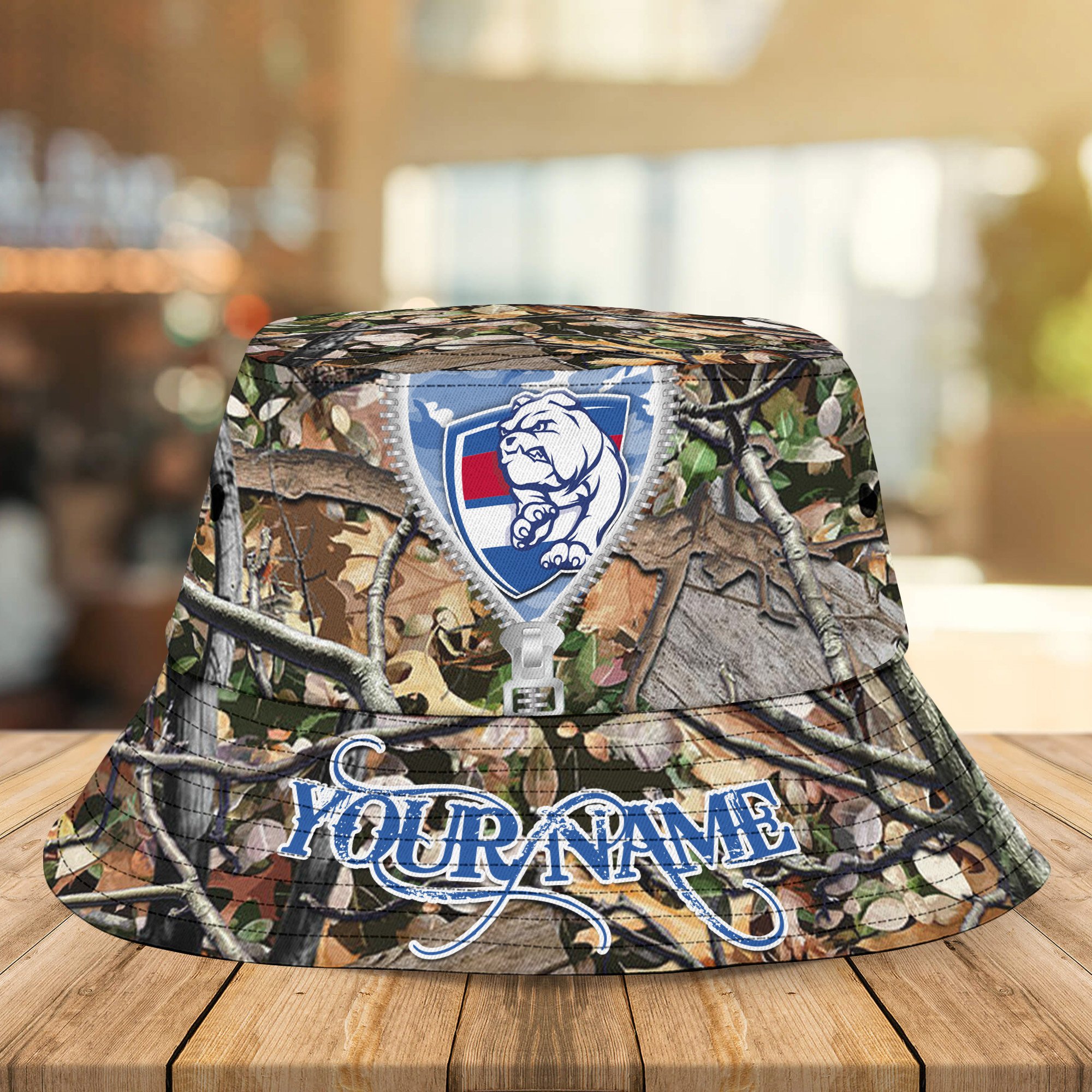 Afl Western Bulldogs Camo Hunting Bucket Hat Personalized For Fans