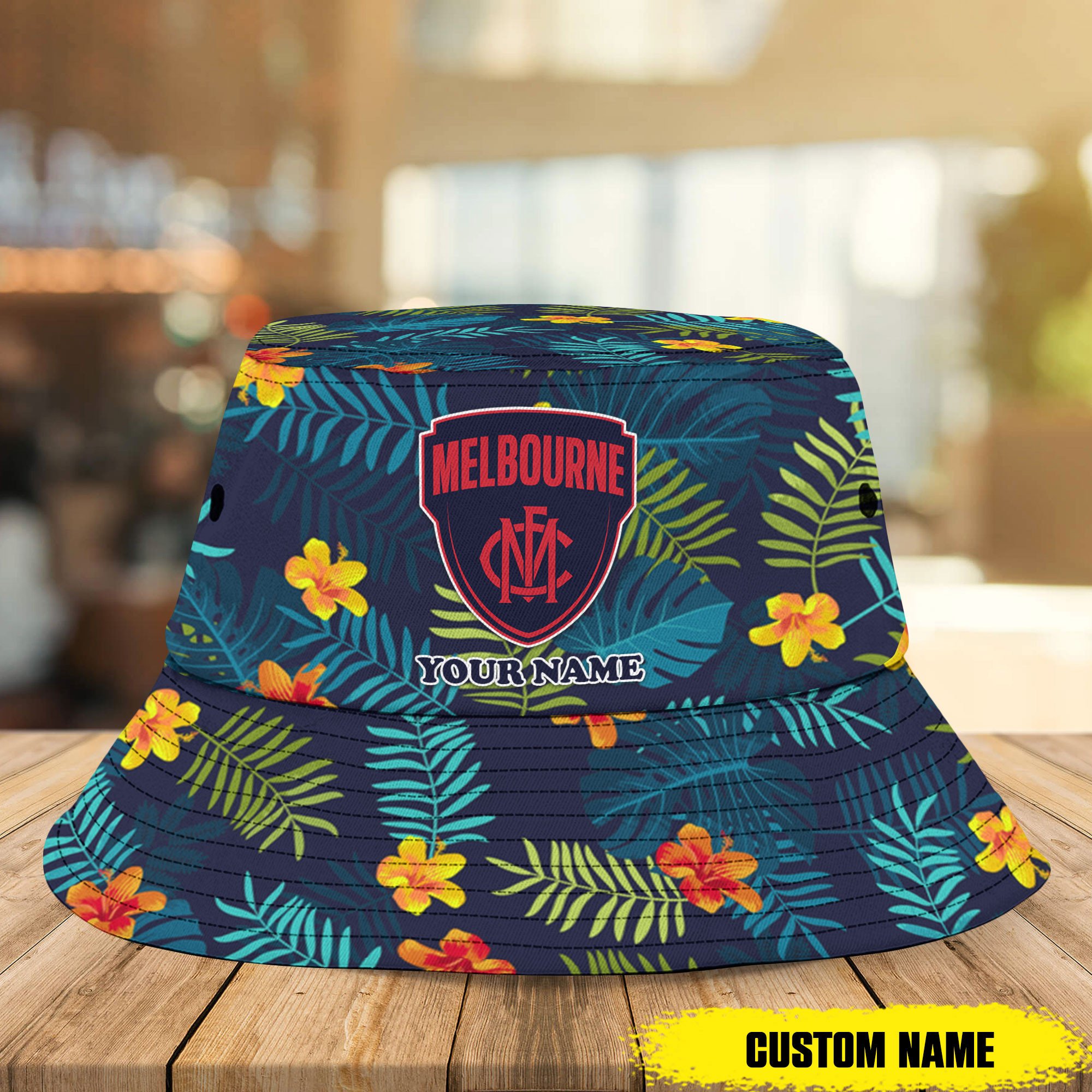 Afl Melbourne Demons Bucket Hat Custom Name Flowers Gifts For Fans