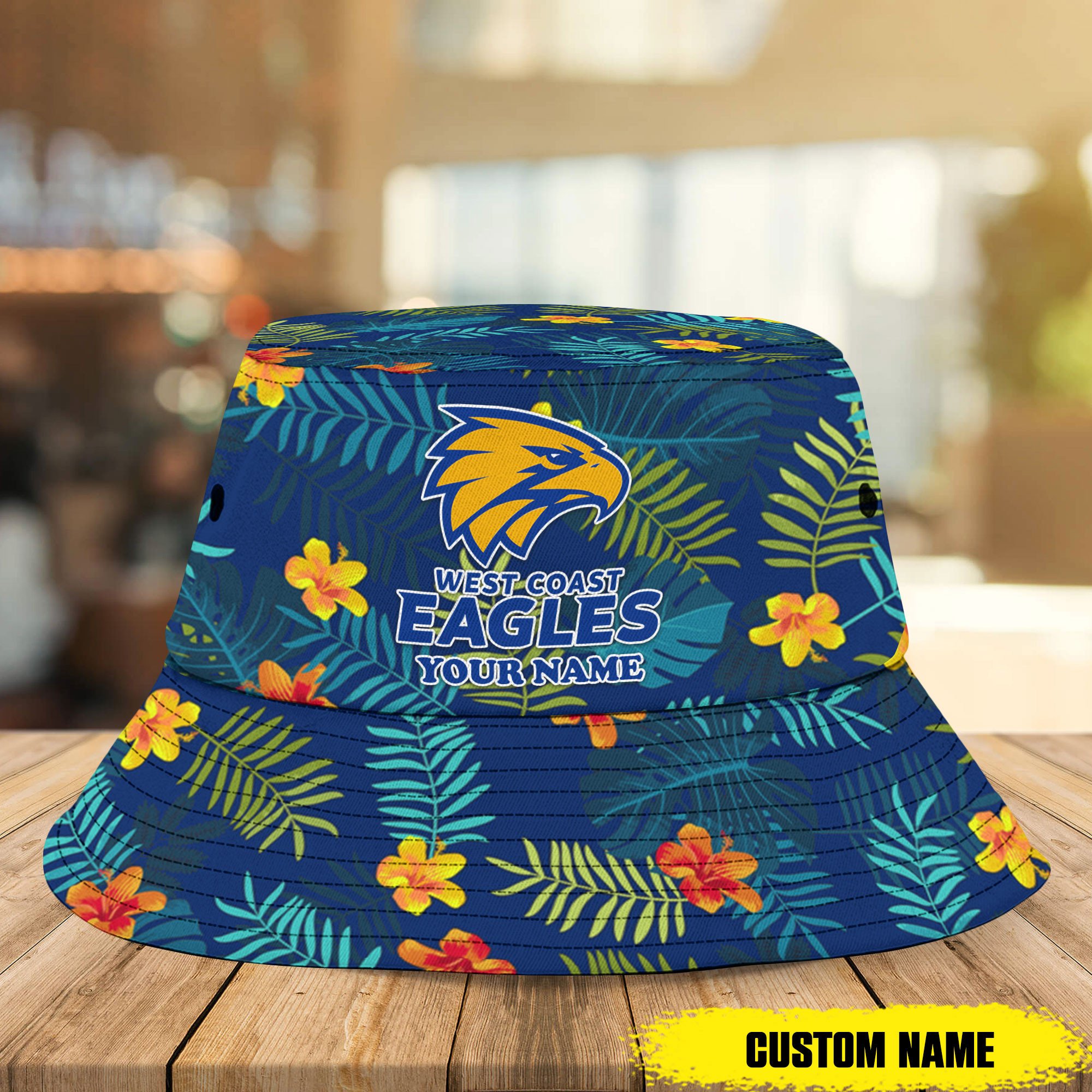 Afl West Coast Eagles Bucket Hat Custom Name Flowers Gifts For Fans