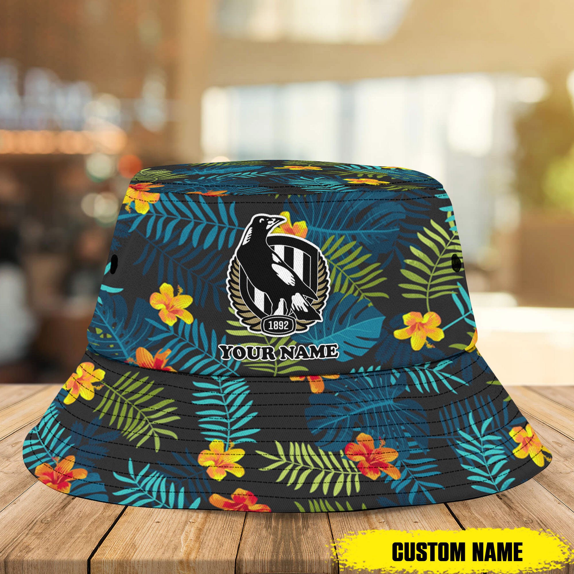 Afl Collingwood Magpies Bucket Hat Custom Name Flowers Gifts For Fans