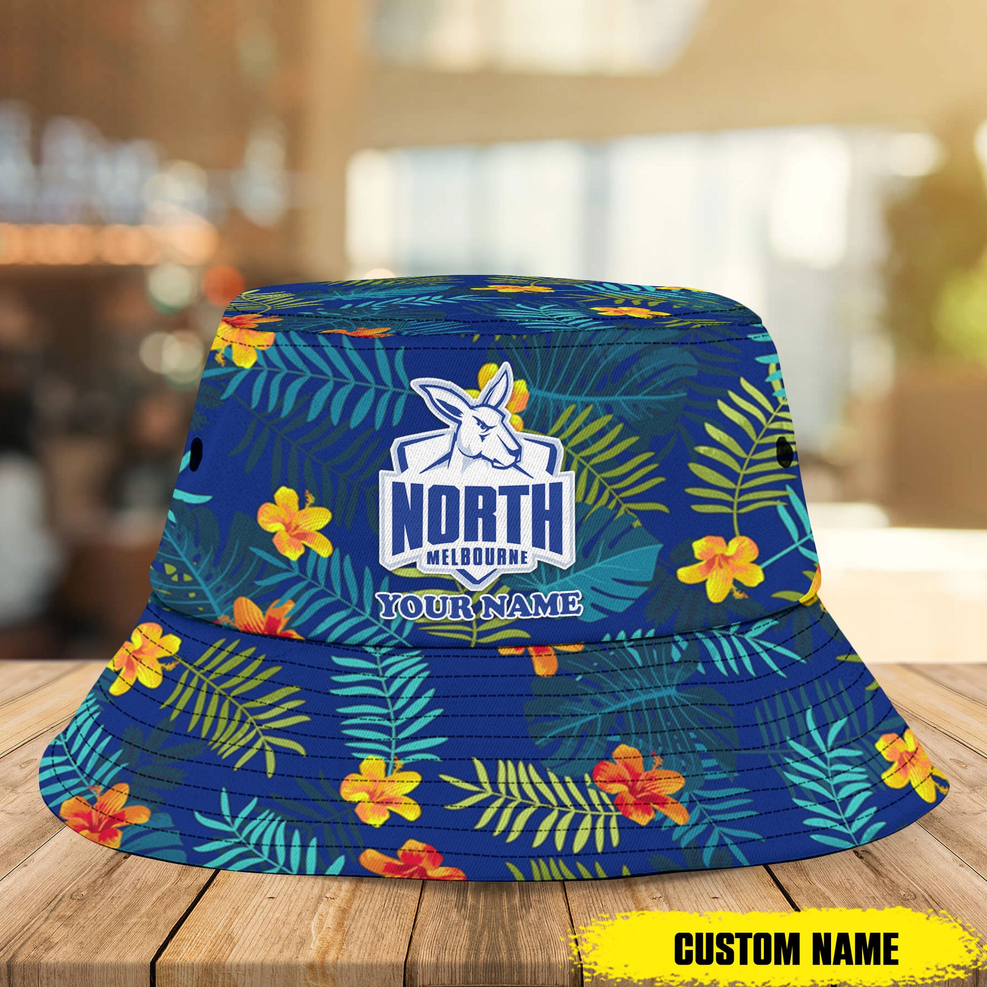 Afl North Melbourne Kangaroos Bucket Hat Custom Name Flowers Gifts For Fans