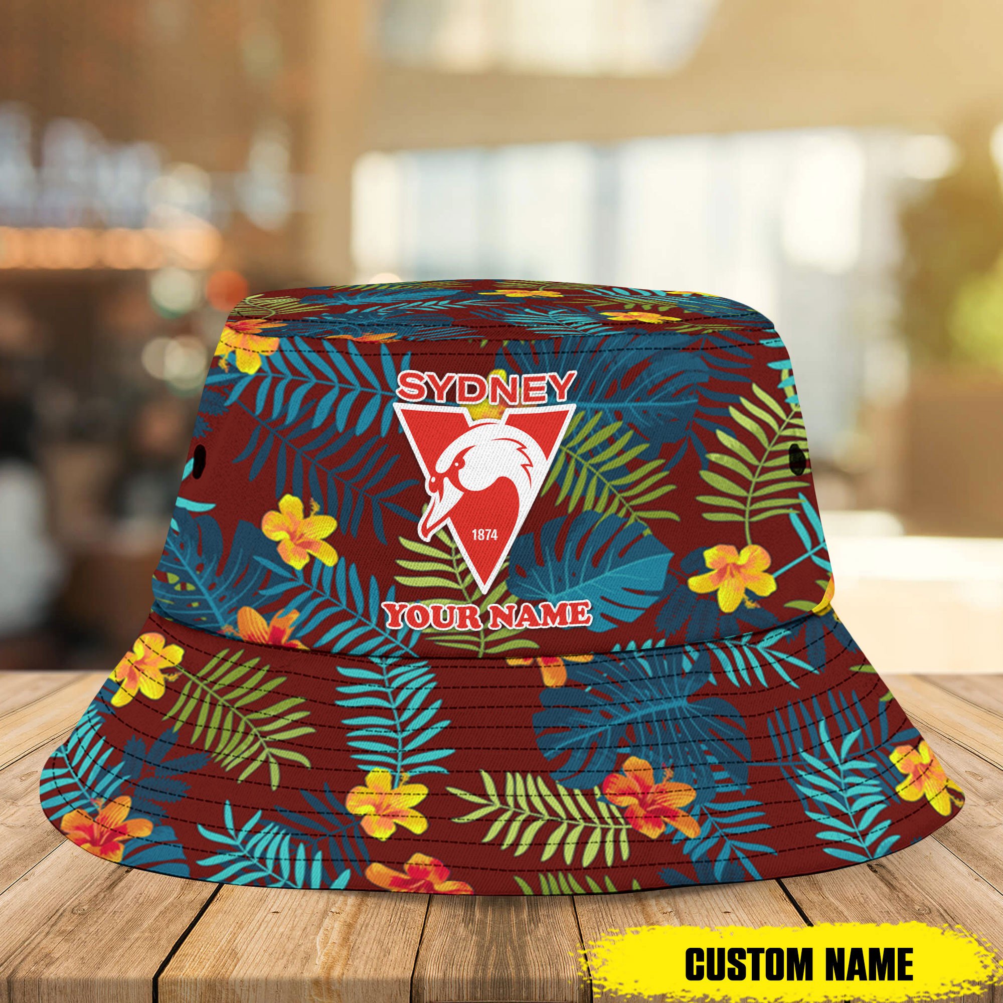Afl Sydney Swans Bucket Hat Custom Name Flowers Gifts For Fans
