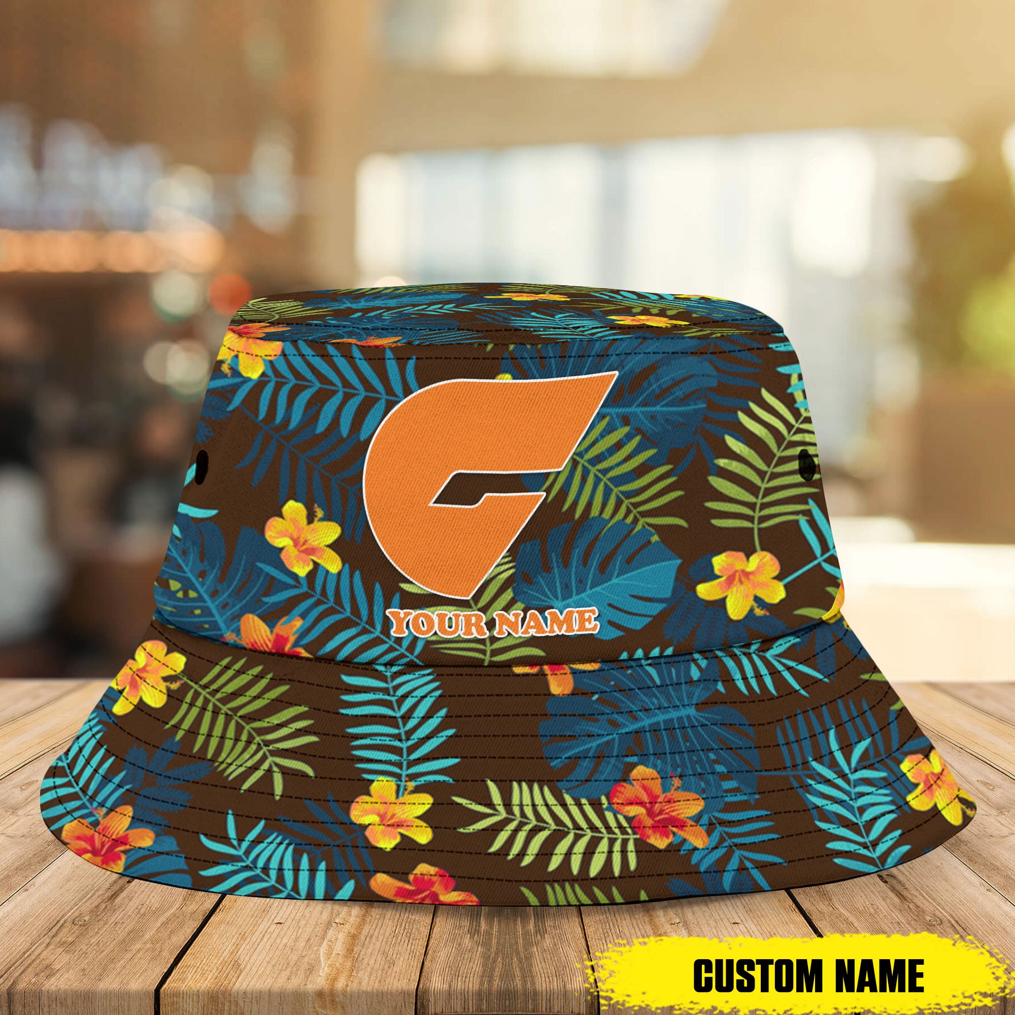 Afl Greater Western Sydney Giants Bucket Hat Custom Name Flowers Gifts For Fans