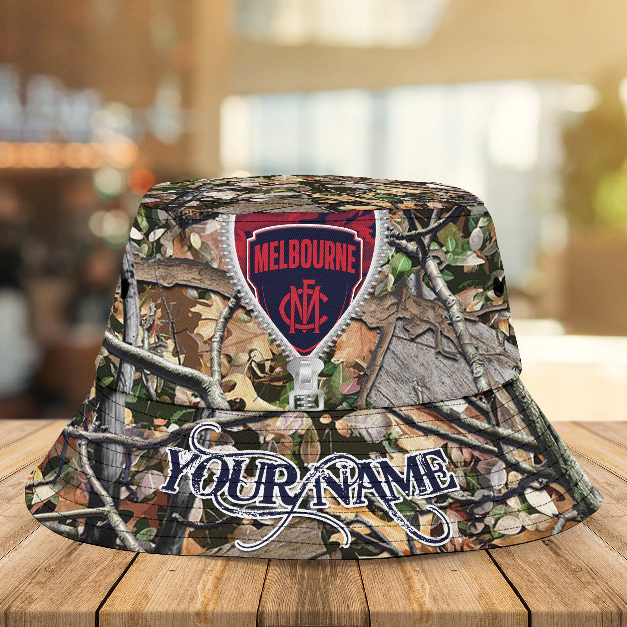Afl Melbourne Demons Camo Hunting Bucket Hat Personalized For Fans