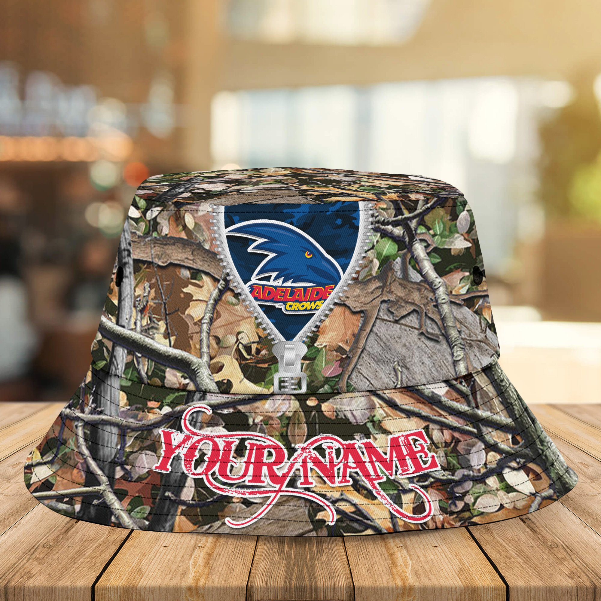 Afl Adelaide Crows Camo Hunting Bucket Hat Personalized For Fans