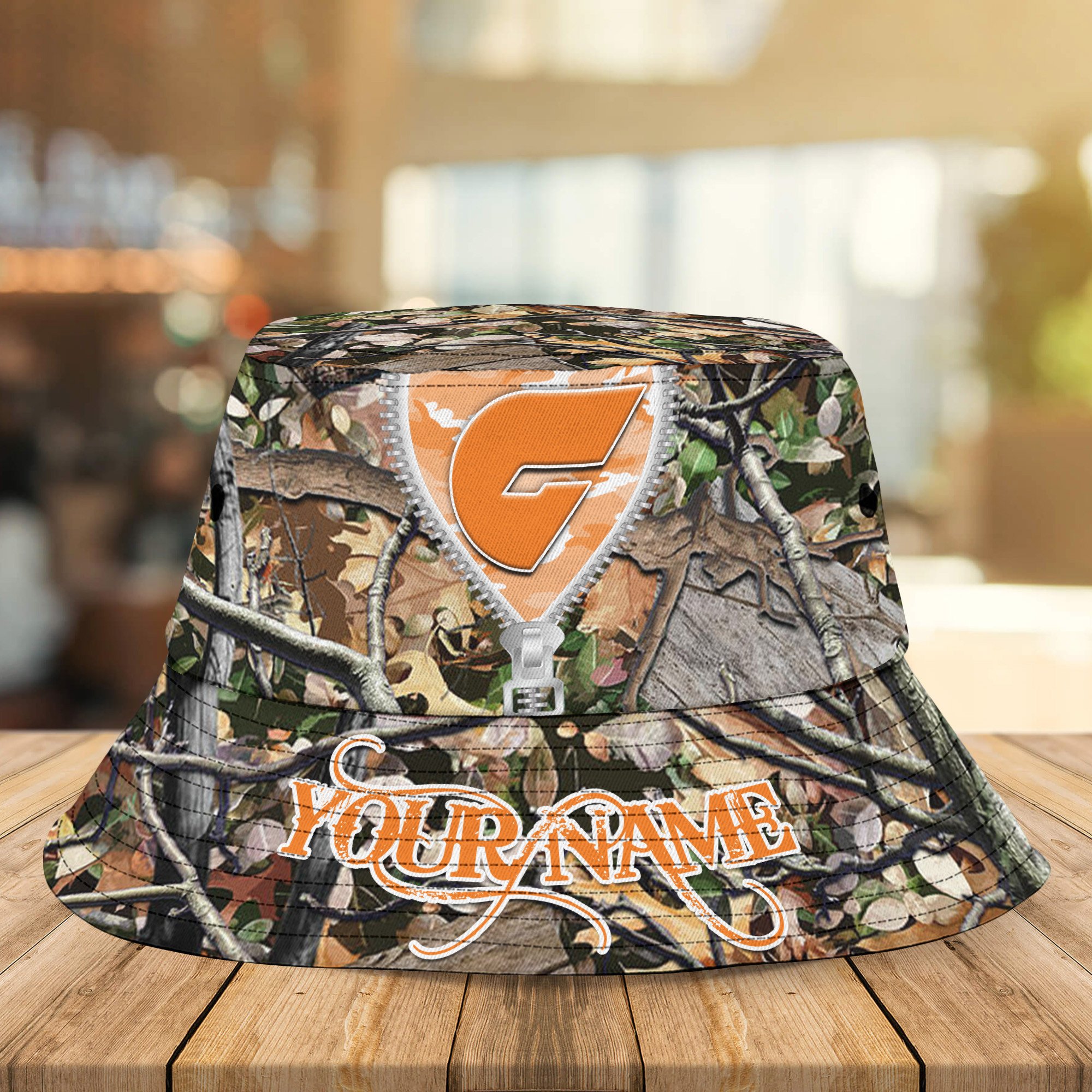 Afl Greater Western Sydney Giants Camo Hunting Bucket Hat Personalized For Fans