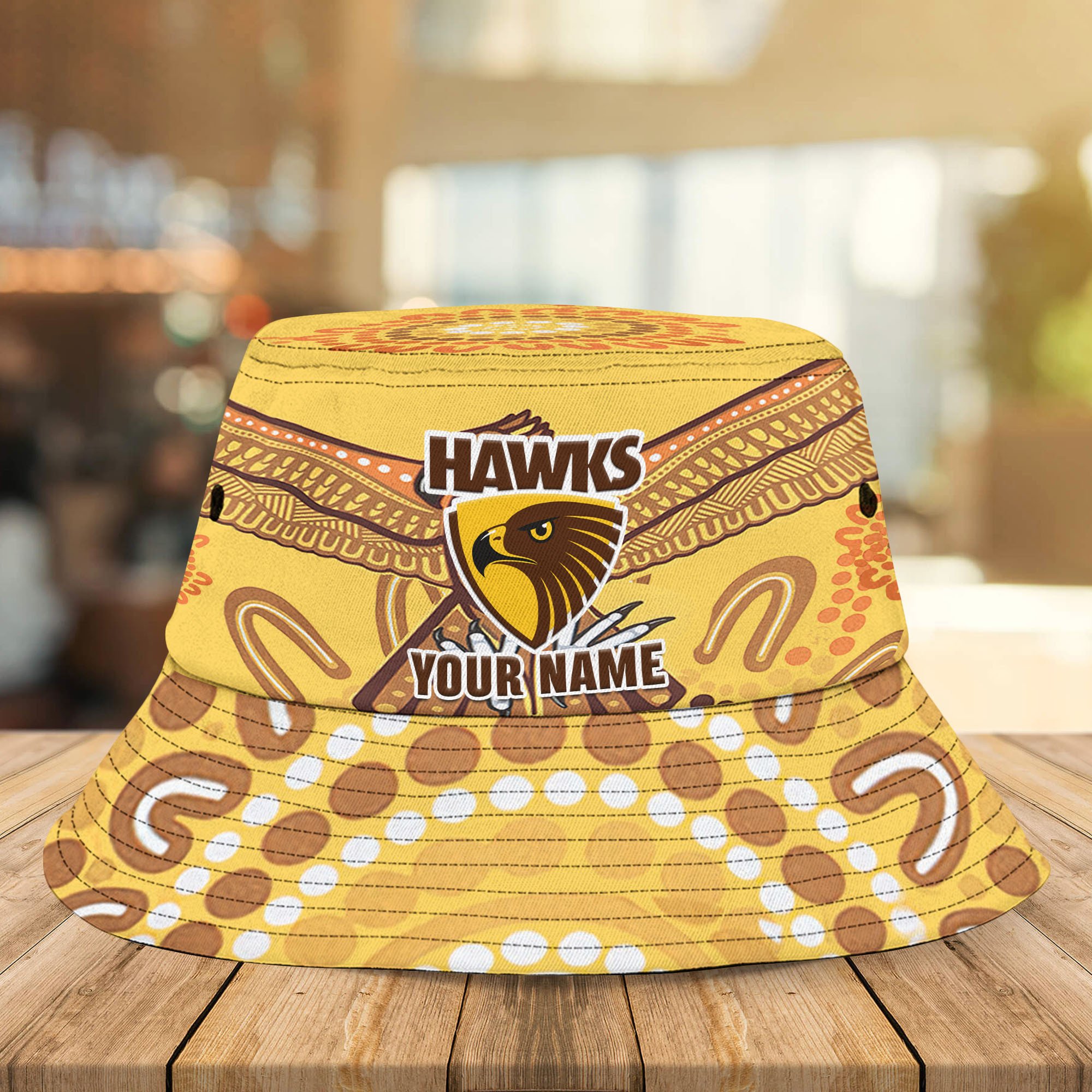Afl Hawthorn Hawks Indigenous New Personalized Bucket Hat For Fans