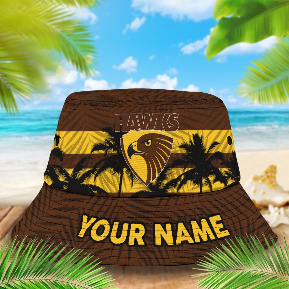 Afl Hawthorn Hawks Personalized Bucket Hat For Fans