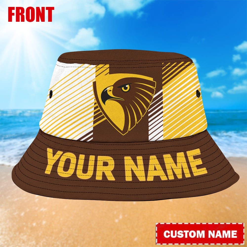 Afl Hawthorn Hawks Personalized Bucket Hat For Fans