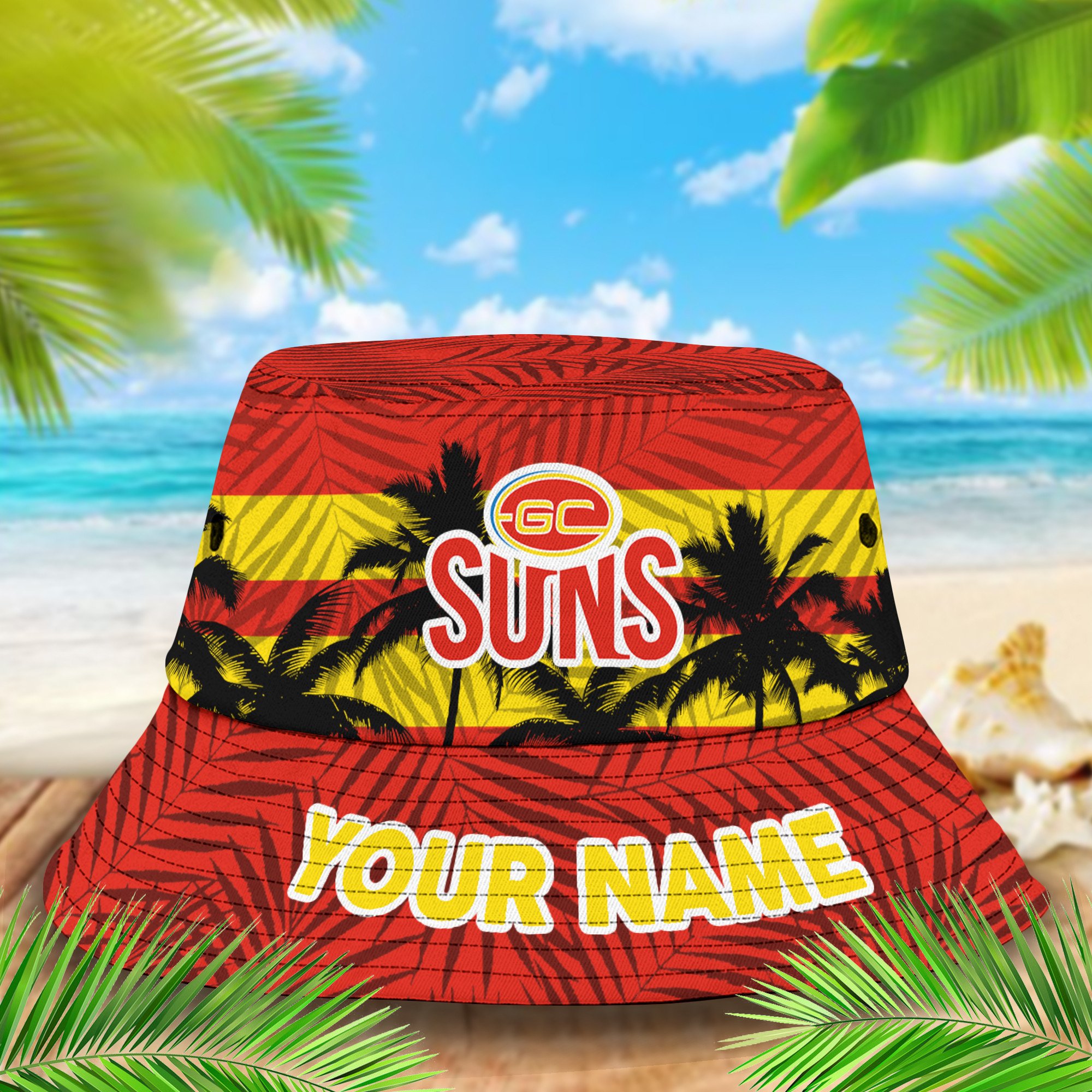 Afl Gold Coast Suns Personalized Bucket Hat For Fans