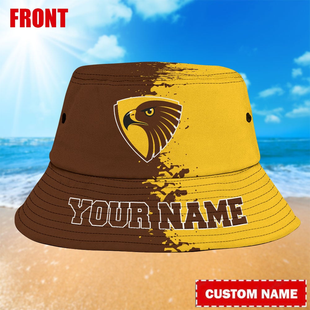Afl Hawthorn Hawks Personalized Bucket Hat For Fans