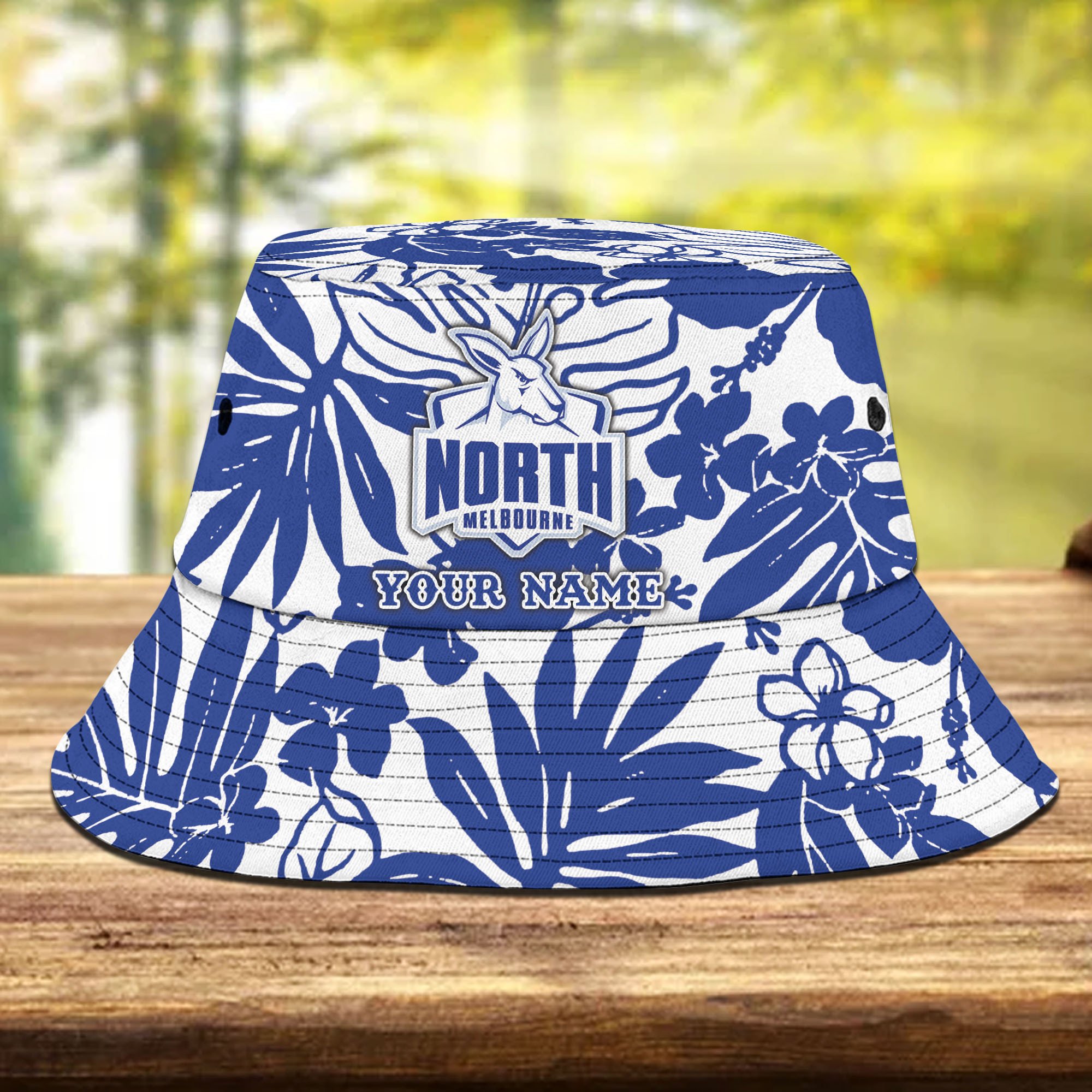 Afl North Melbourne Kangaroos Flowers Bucket Hat Gifts For Fans