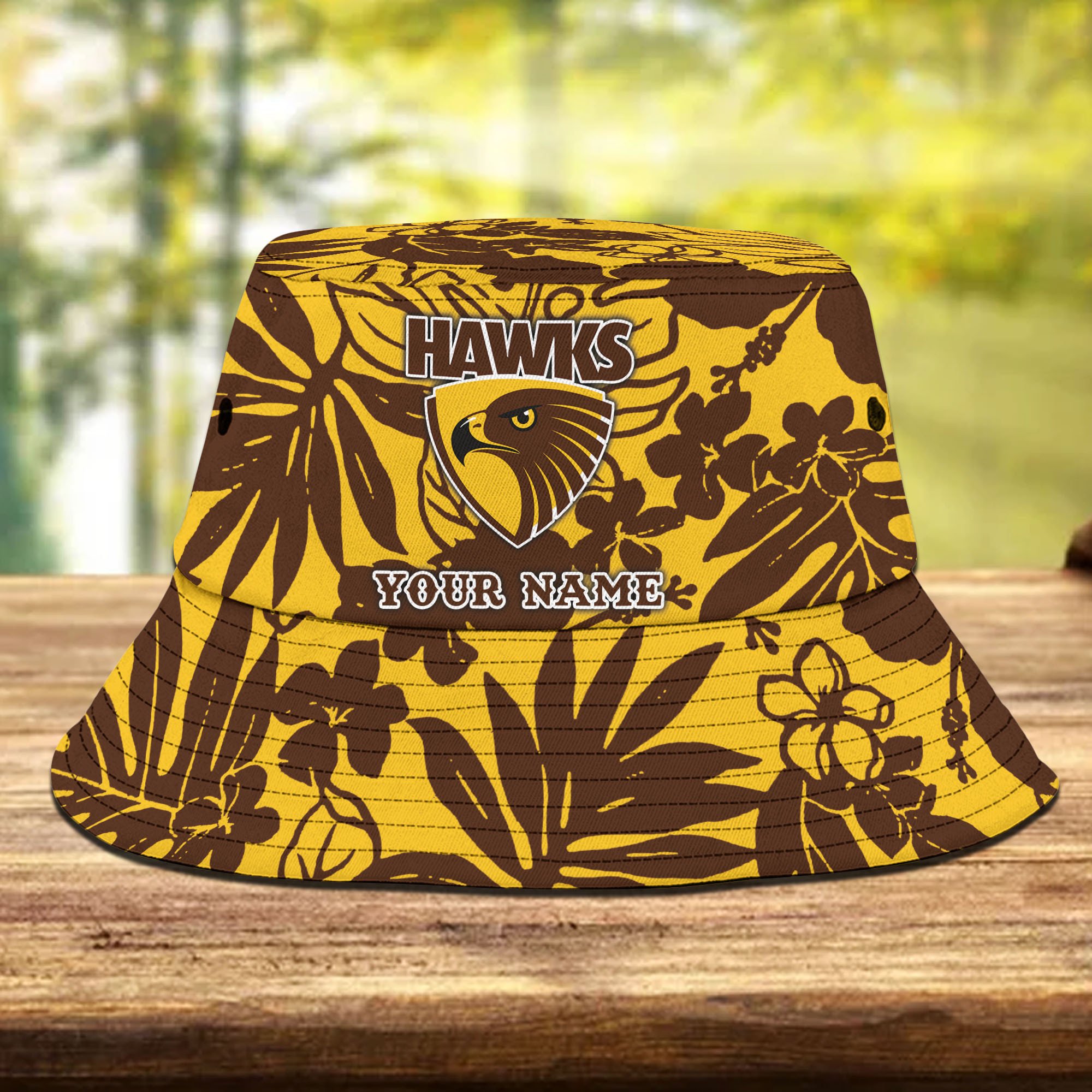 Afl Hawthorn Hawks Flowers Bucket Hat Gifts For Fans