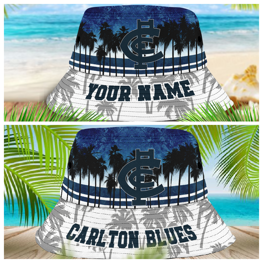 Afl Carlton Blues Personalized Bucket Hat 