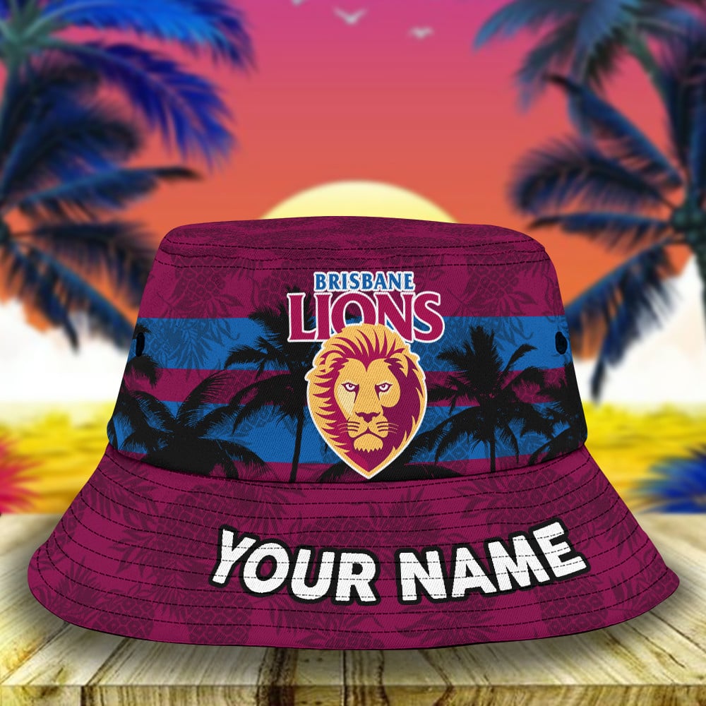 Afl Brisbane Lions Personalized Bucket Hat For Fan