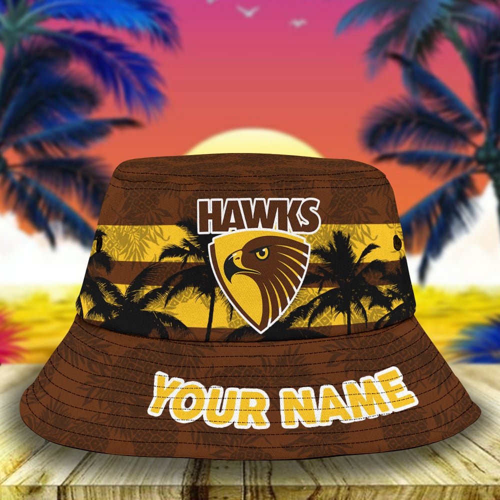 Afl Hawthorn Hawks Personalized Bucket Hat For Fan