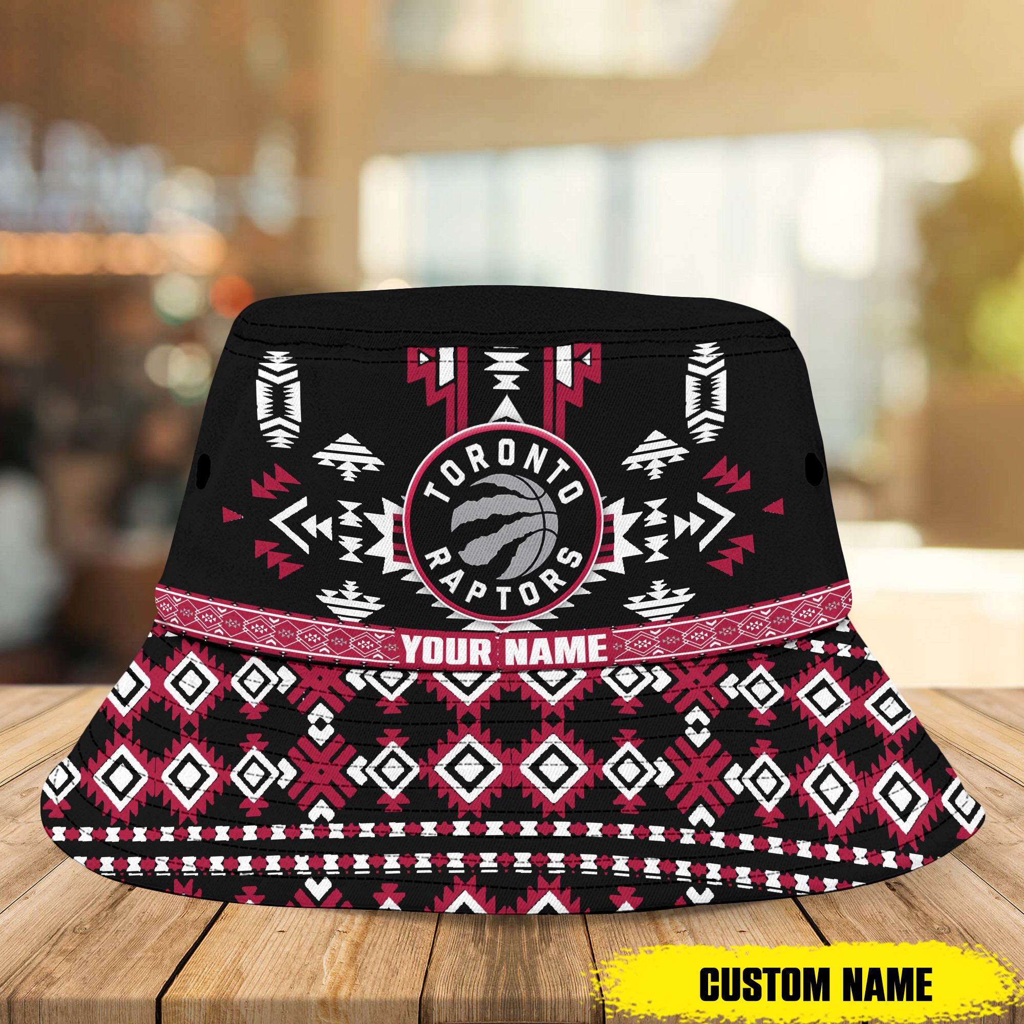 Nba Toronto Raptors Native Pattern Personalized Bucket Hat 