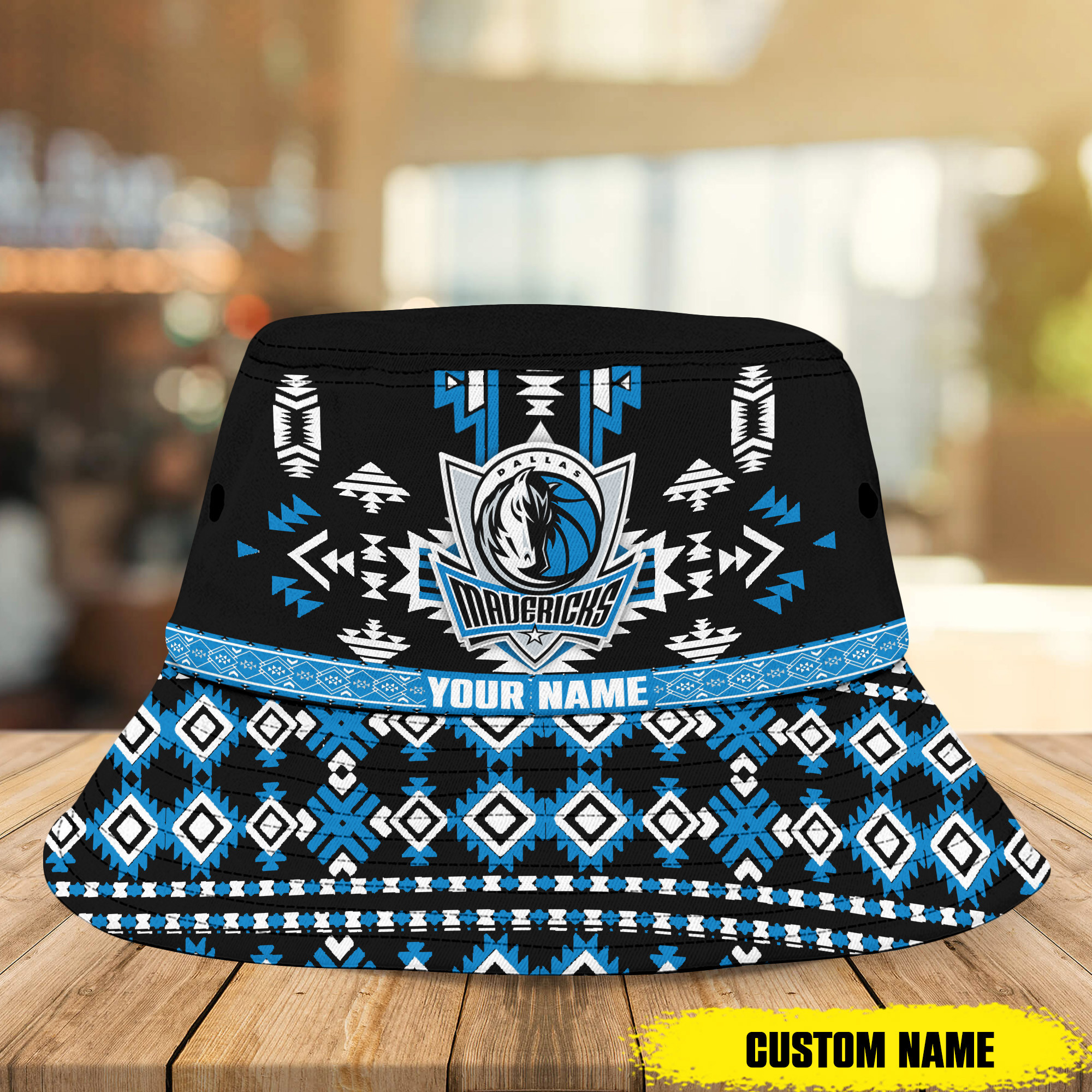 Nba Dallas Mavericks Native Pattern Personalized Bucket Hat 
