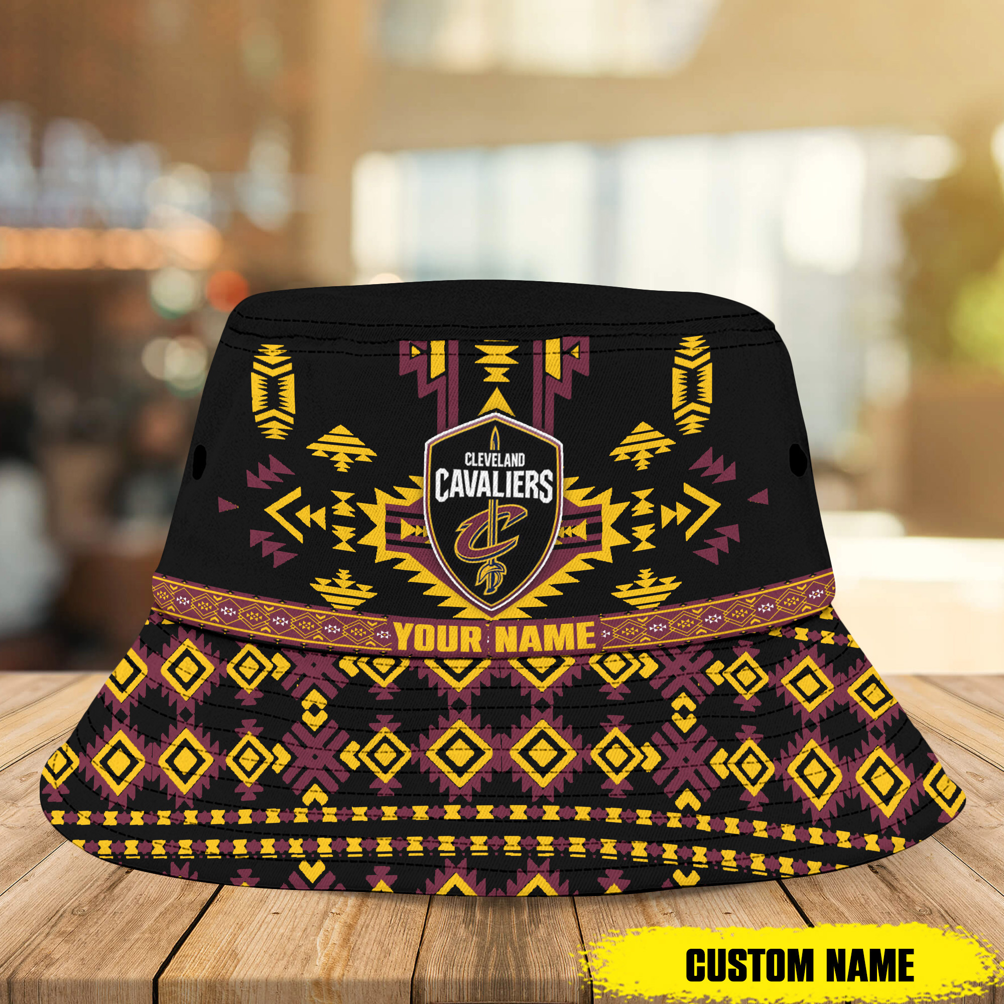 Nba Cleveland Cavaliers Native Pattern Personalized Bucket Hat 