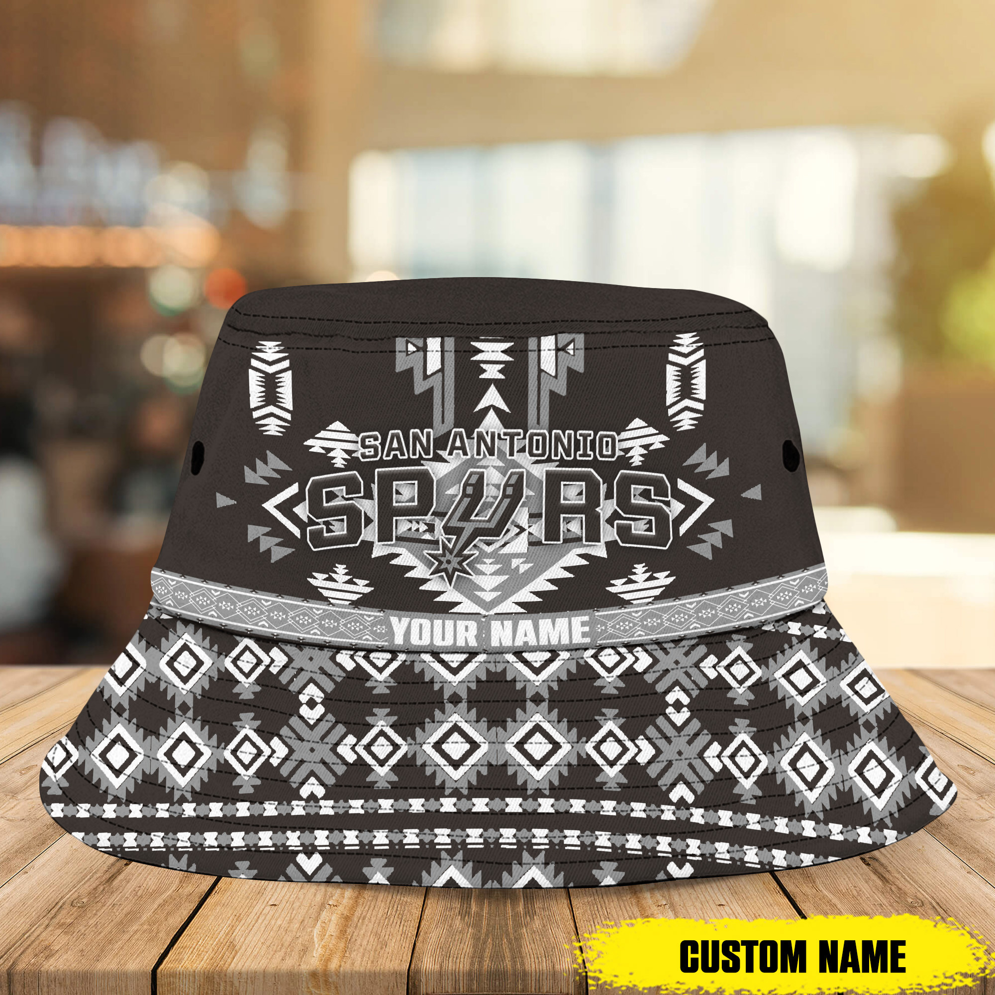 Nba San Antonio Spurs Native Pattern Personalized Bucket Hat 