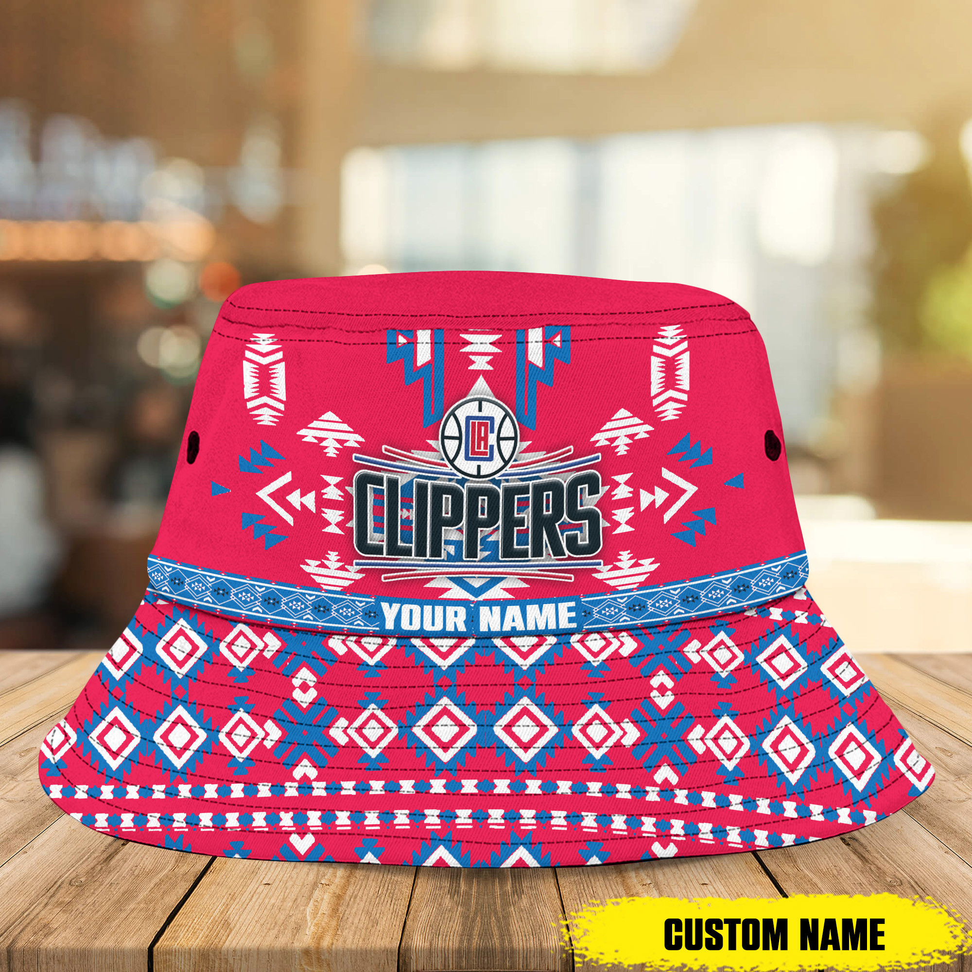 Nba La Clippers Native Pattern Personalized Bucket Hat 