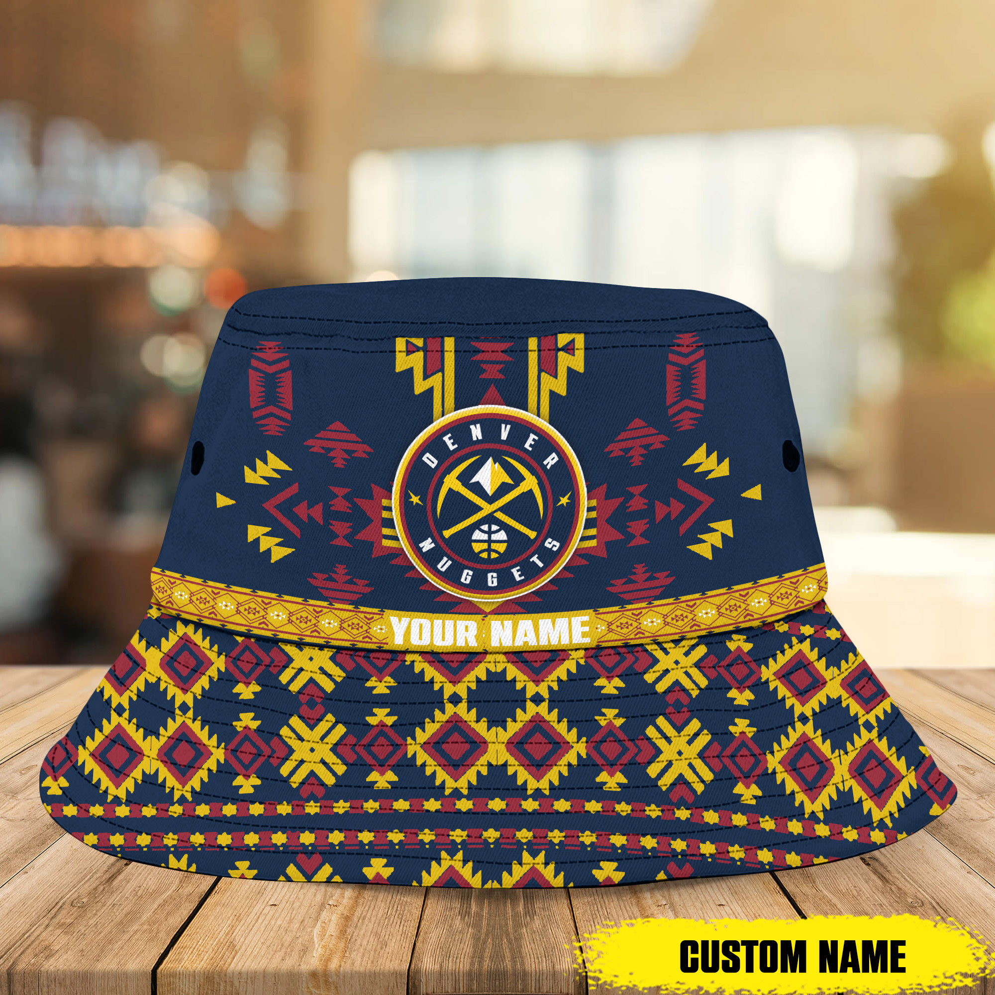 Nba Denver Nuggets Native Pattern Personalized Bucket Hat 