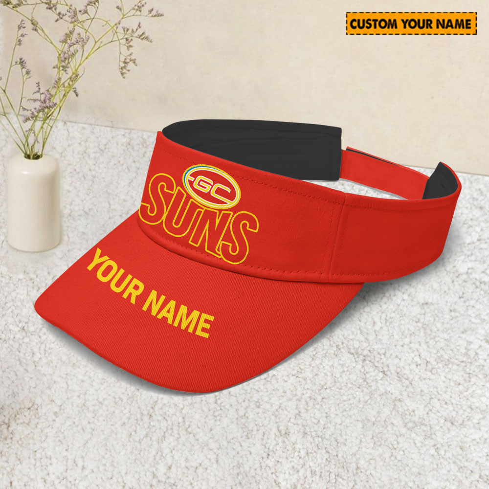 AFL Gold Coast SUNS Sunscreen Visor Cap Travel Hats 