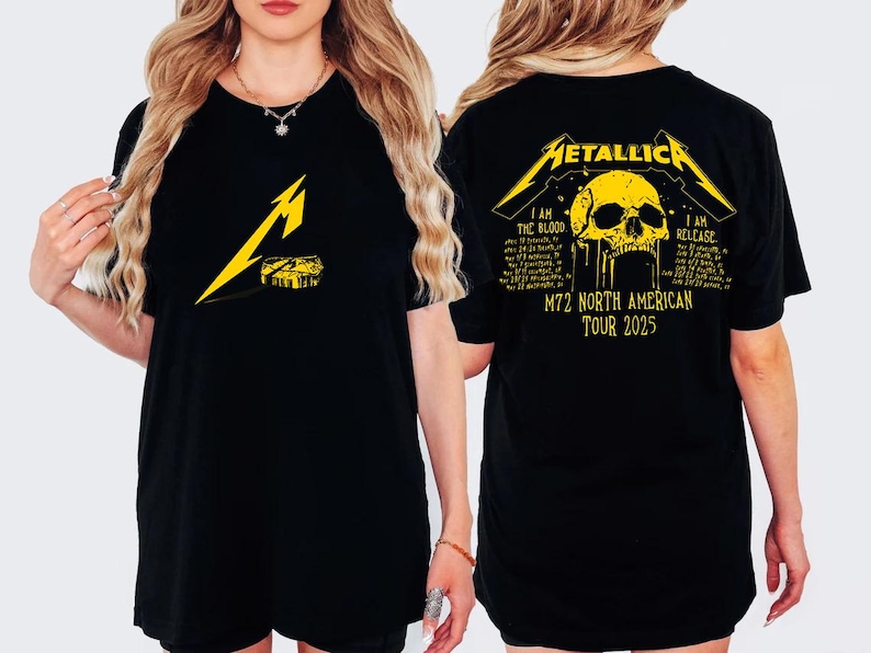 Vintage Metallica Shirt, World Tour Tee, Metal Band Tshirt, Softstyle Shirt