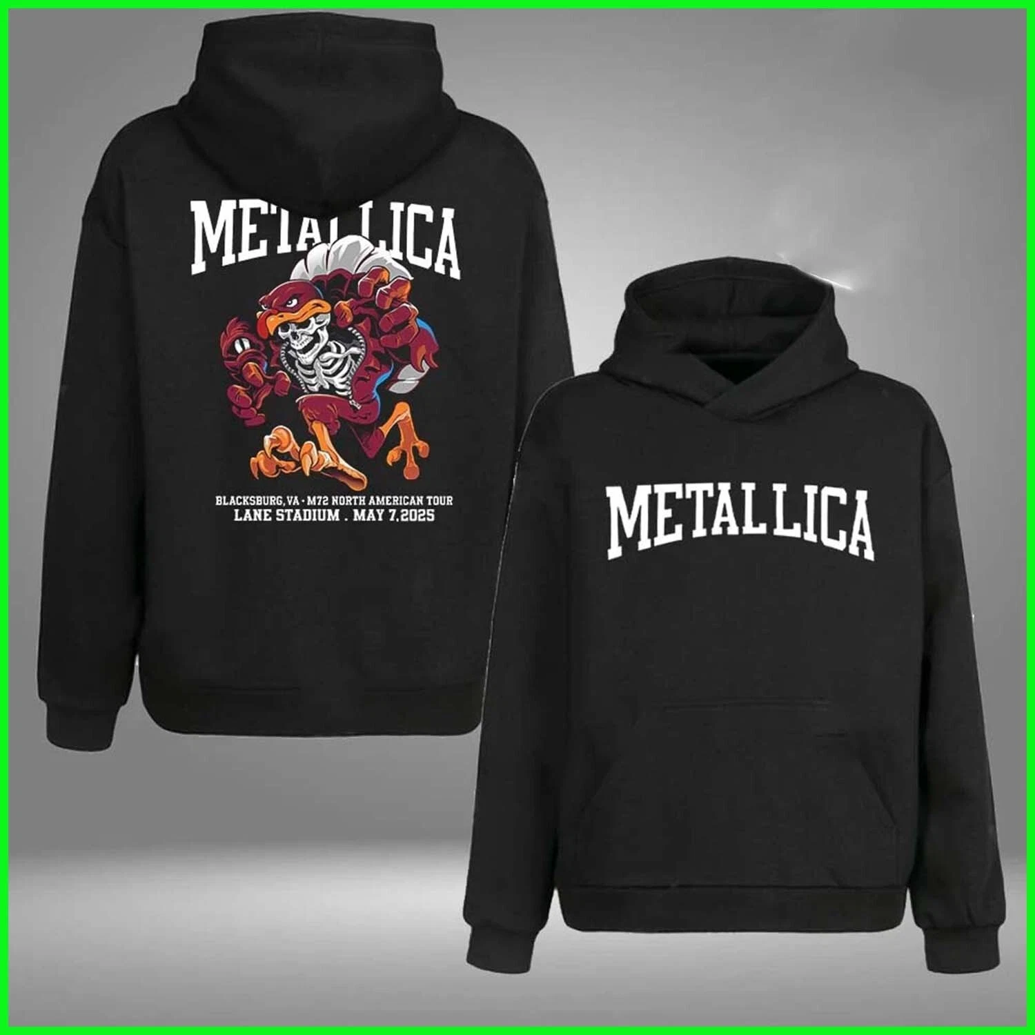 Metallica M72 Virginia Tech Blacksburg Virginia 2025 M72 World Tour Hoodie
