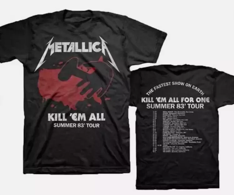 Metallica Kill Em All For One 1983 Tour Band Shirt