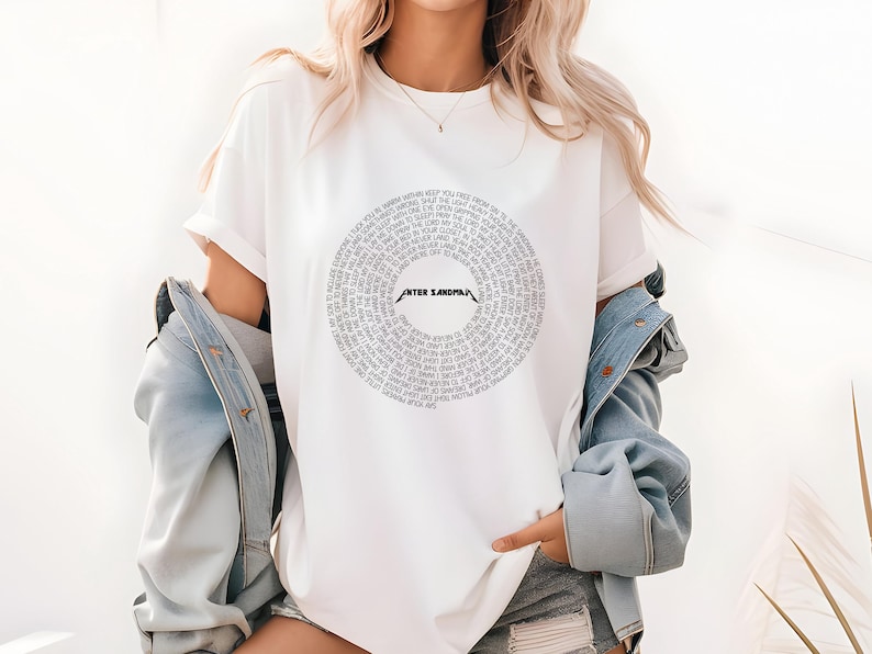 Enter Sandman Song Lyric Shirt  Inspired Heavy Metal Band Song Tee