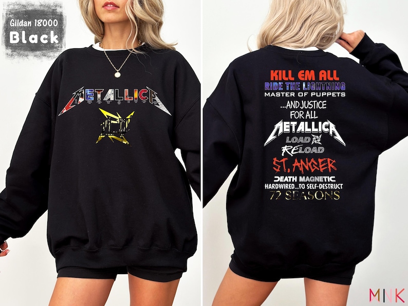 Metallica Album Shirt Unisex Rock Band Sweashirt