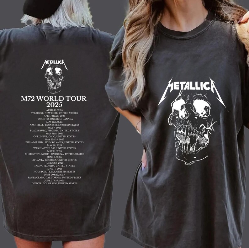 M72 Tshirt, Vintage Metallica Shirt, World Tour Tee, Metal Band Metallica Shirt
