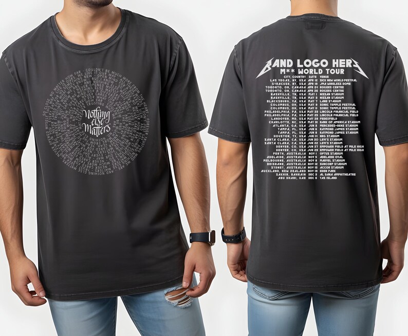 Nothing Else Matters Song Lyric 2025 Shirt, Metal Band World Tour Vinyl Design Shirt