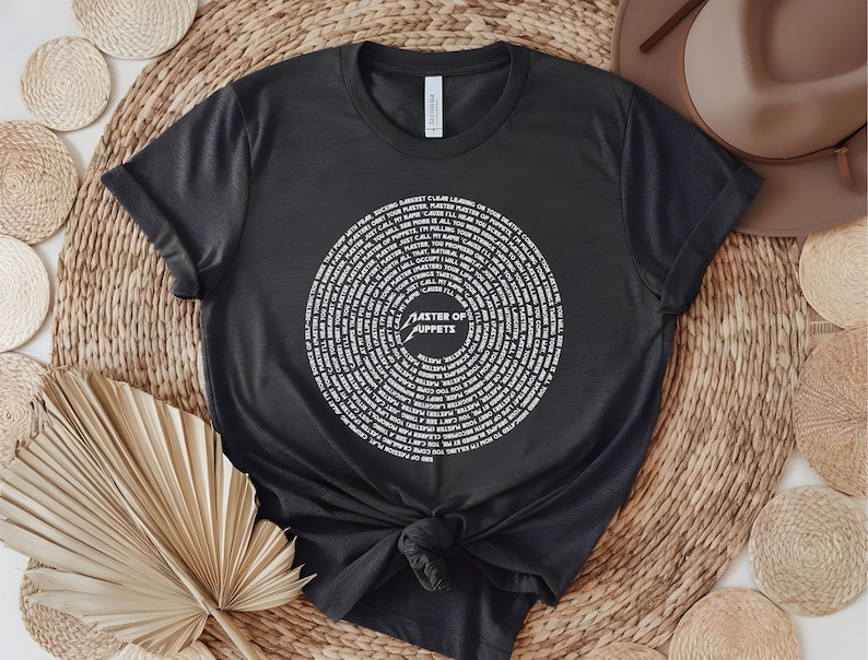 Master Of Puppets Song Lyric Shirt, Metal Band World Tour Vinyl Shirt