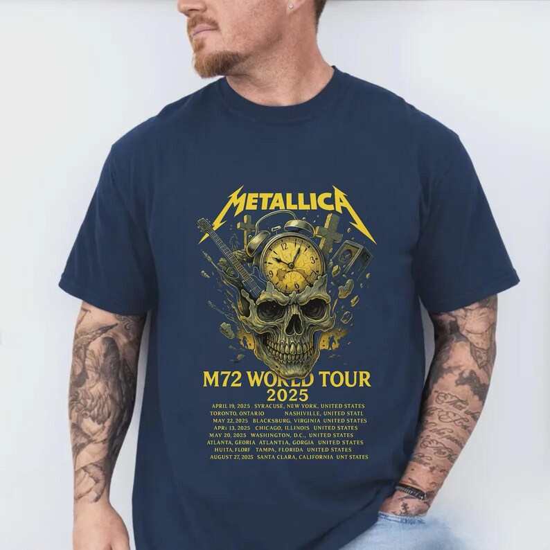 Metallica Shirt, World Tour Tee, Metal Band Tshirt, Softstyle Shirt