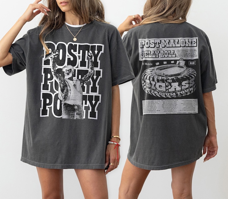 Post Malone Jelly Roll Tour 2025 Shirt, Jelly Roll Concert Tour 2025 Tshirt