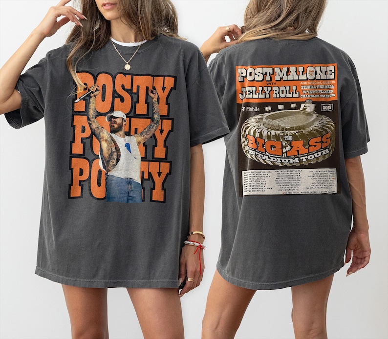 Post Malone Jelly Roll Tour 2025 Shirt, Post Malone Concert Tour 2025 Tshirt