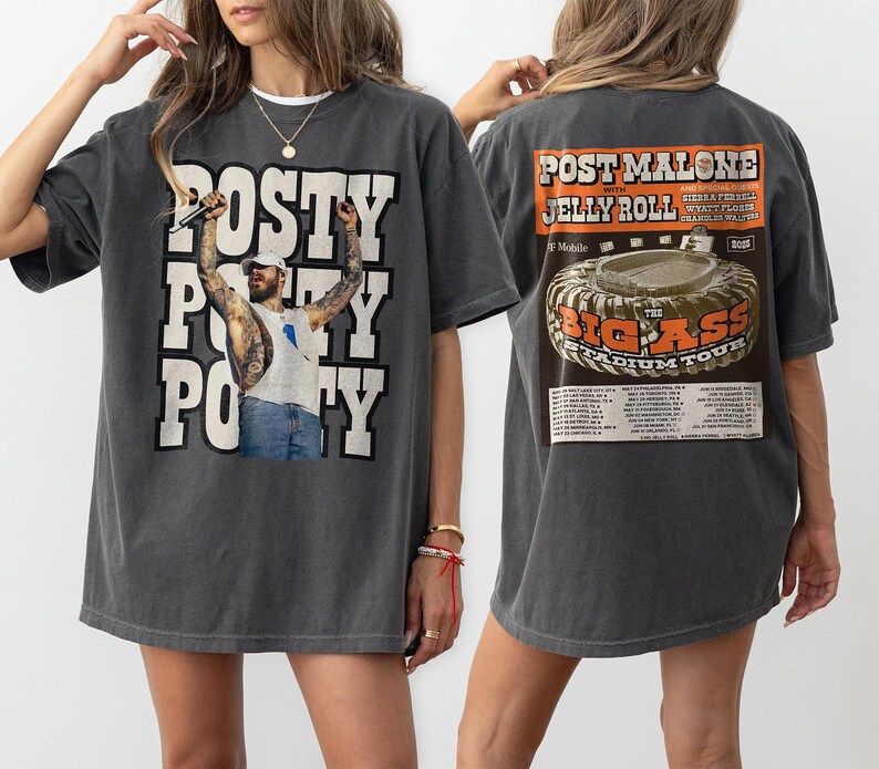 Post Malone Jelly Roll Tour 2025 Shirt, Post Malone Concert Tshirt